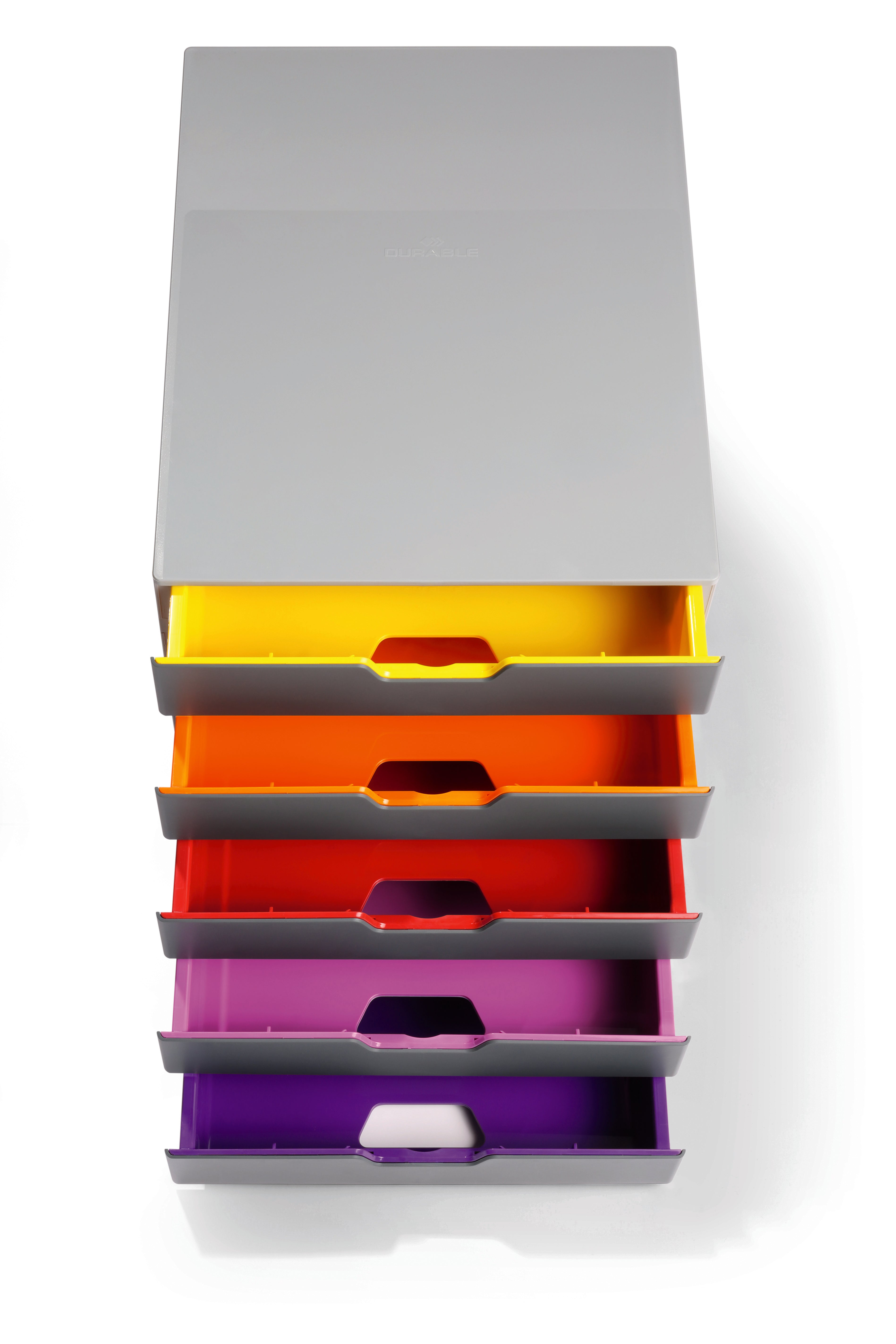 Durable VARICOLOR Desktop Organizer 5 Drawer Color Coded Modular Storage | Letter Size