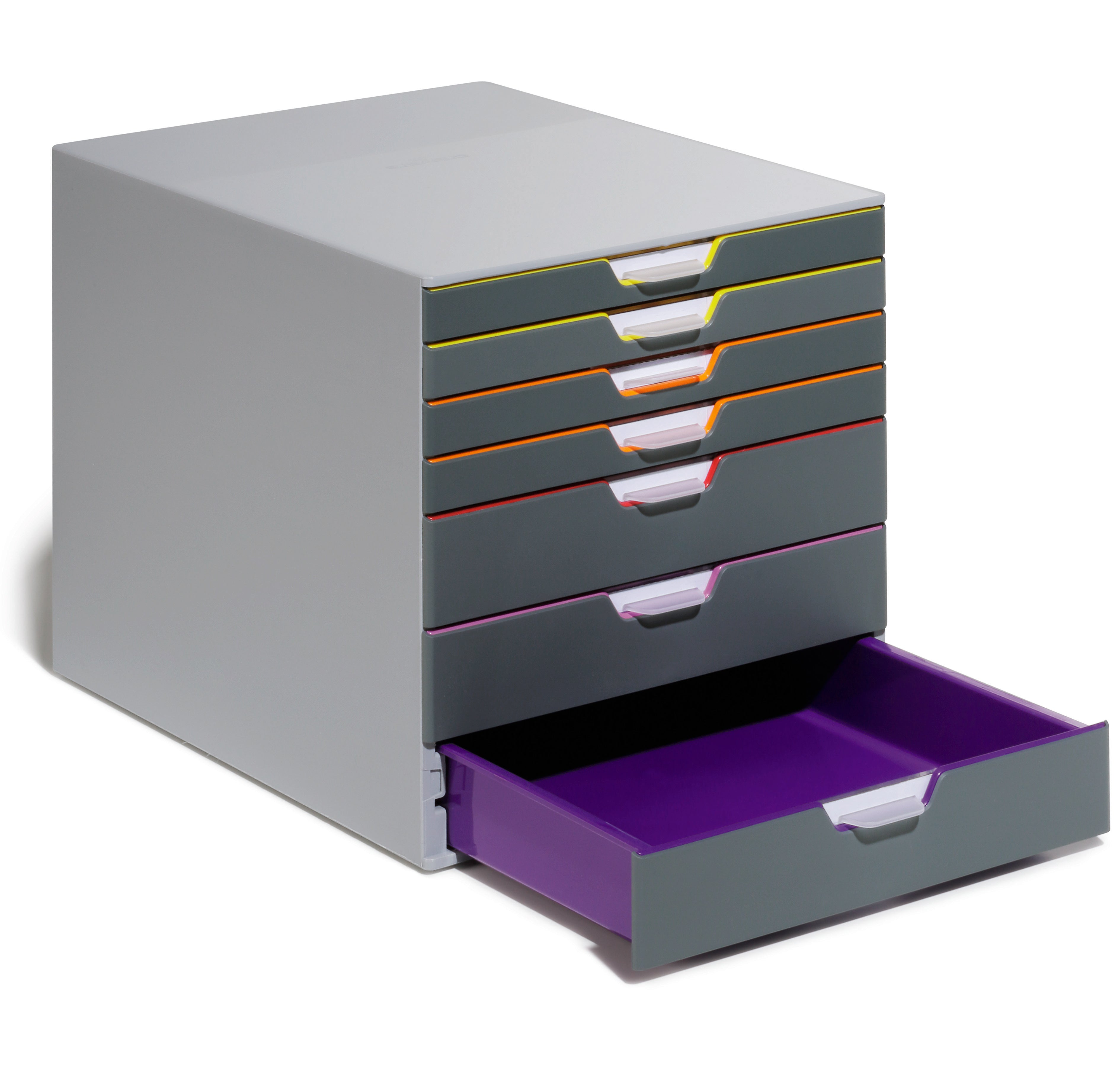 Durable VARICOLOR Desktop Organizer 7 Drawer Color Coded Modular Storage | Letter Size