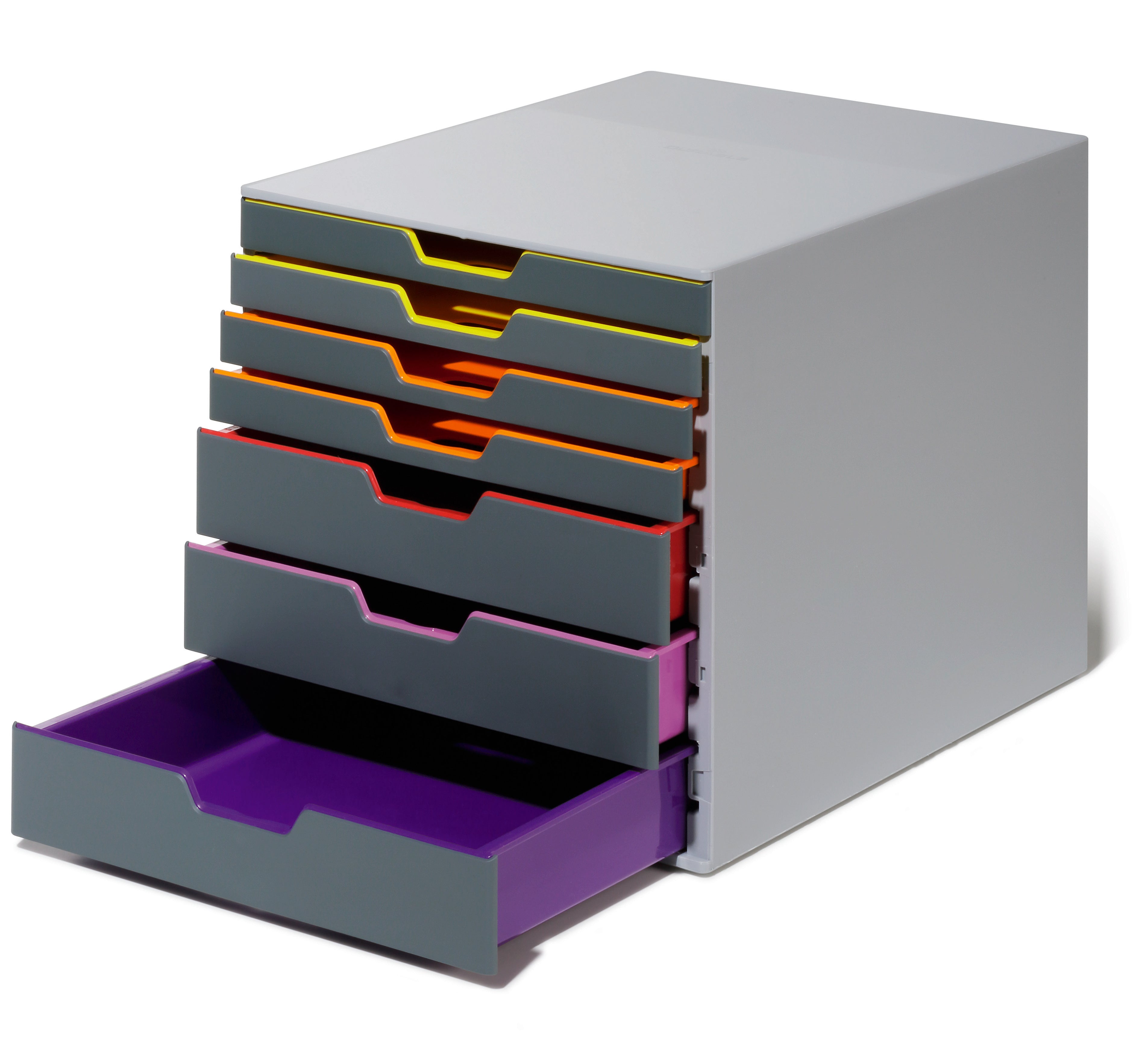 Durable VARICOLOR Desktop Organizer 7 Drawer Color Coded Modular Storage | Letter Size