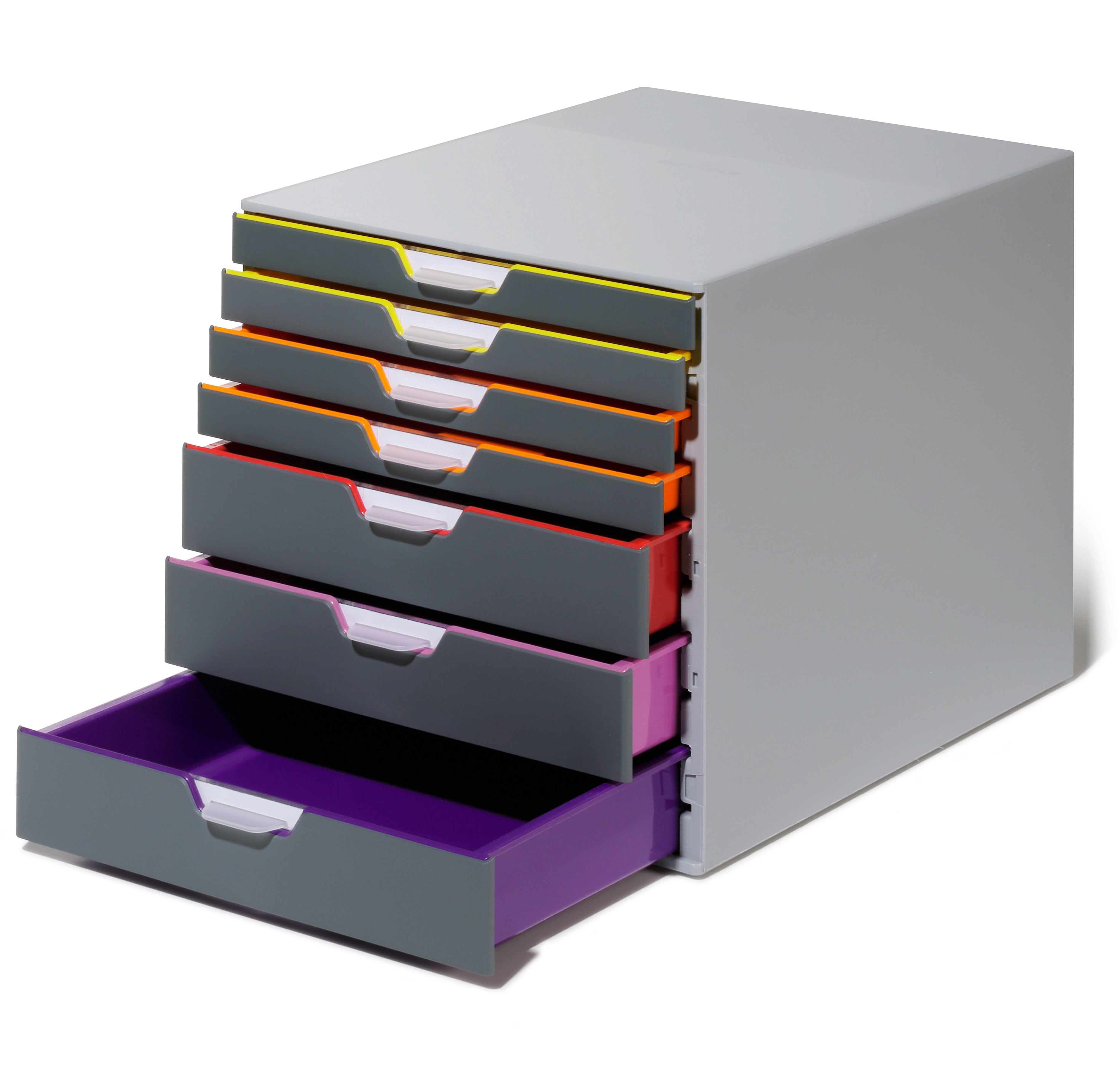 Durable VARICOLOR Desktop Organizer 7 Drawer Color Coded Modular Storage | Letter Size