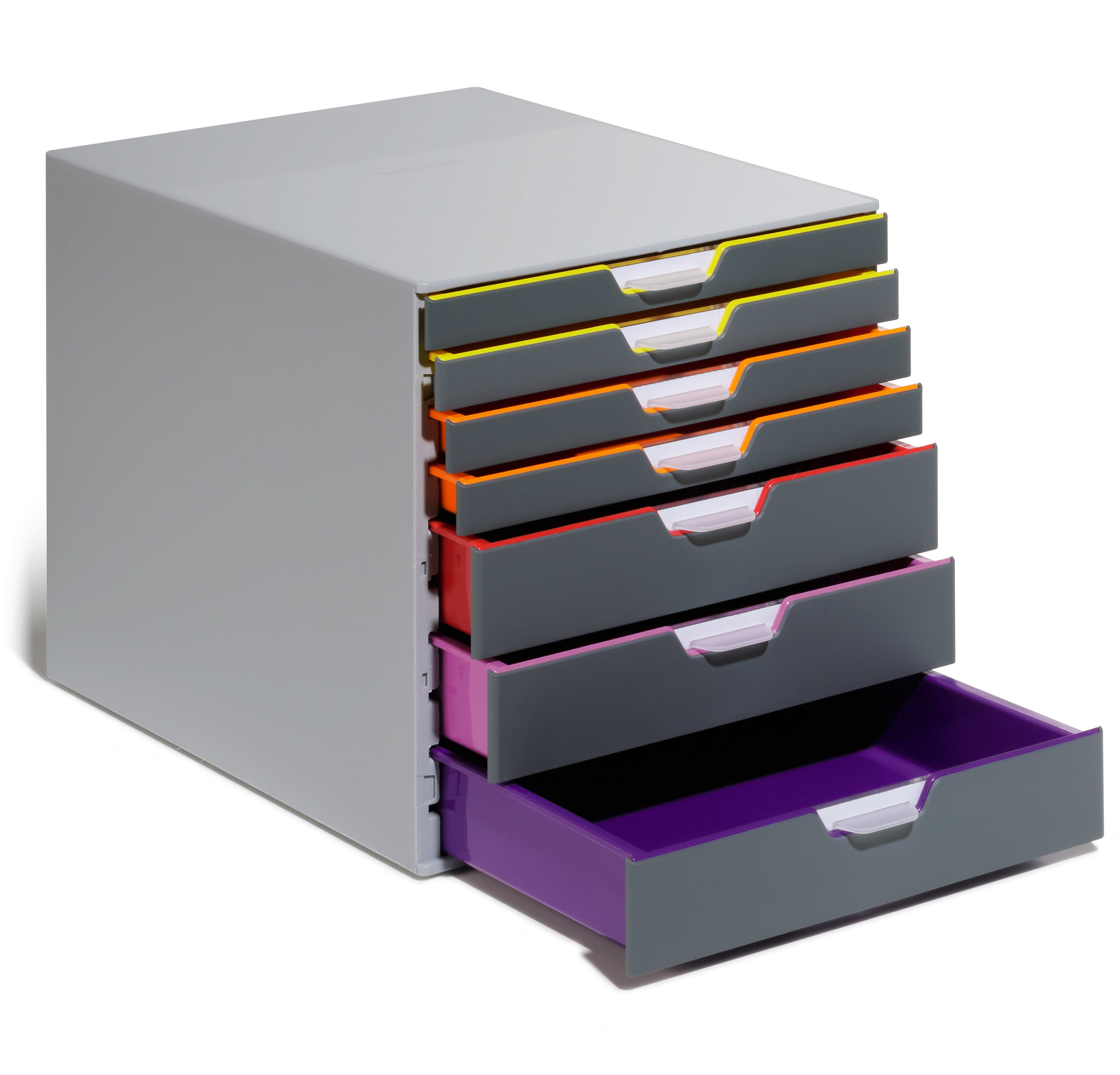 Durable VARICOLOR Desktop Organizer 7 Drawer Color Coded Modular Storage | Letter Size