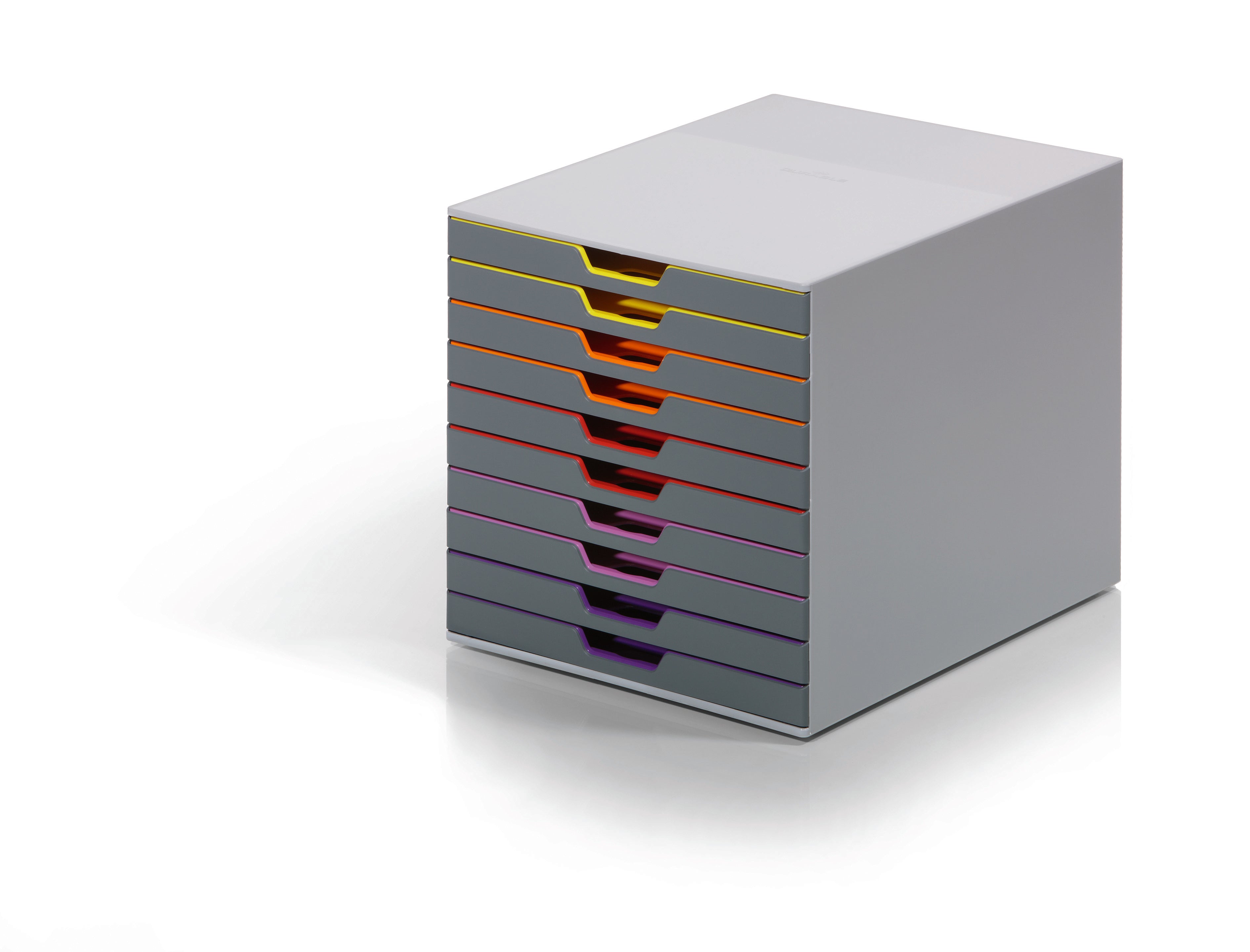 Durable VARICOLOR Desktop Organizer 10 Drawer Color Coded Modular Stor