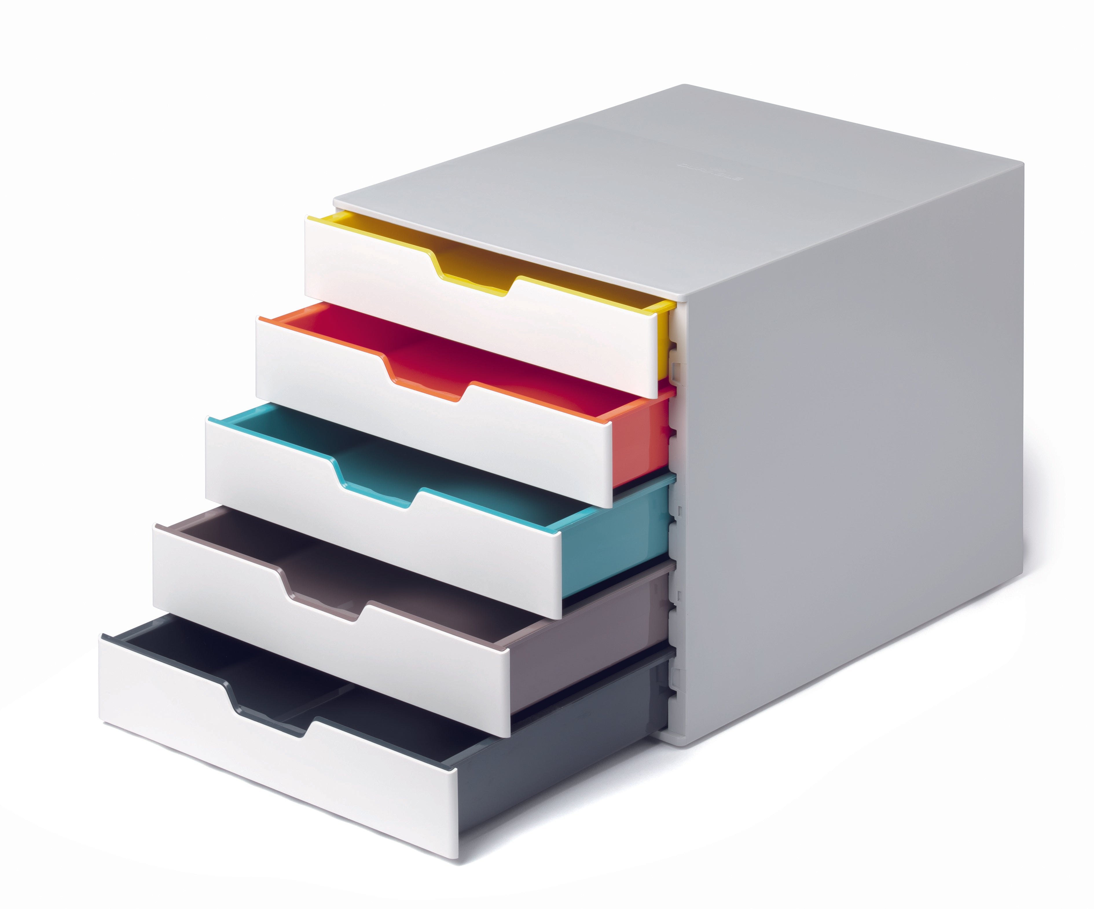 Durable VARICOLOR MIX Desktop Organizer 5 Drawer Color Coded Storage | Letter Size