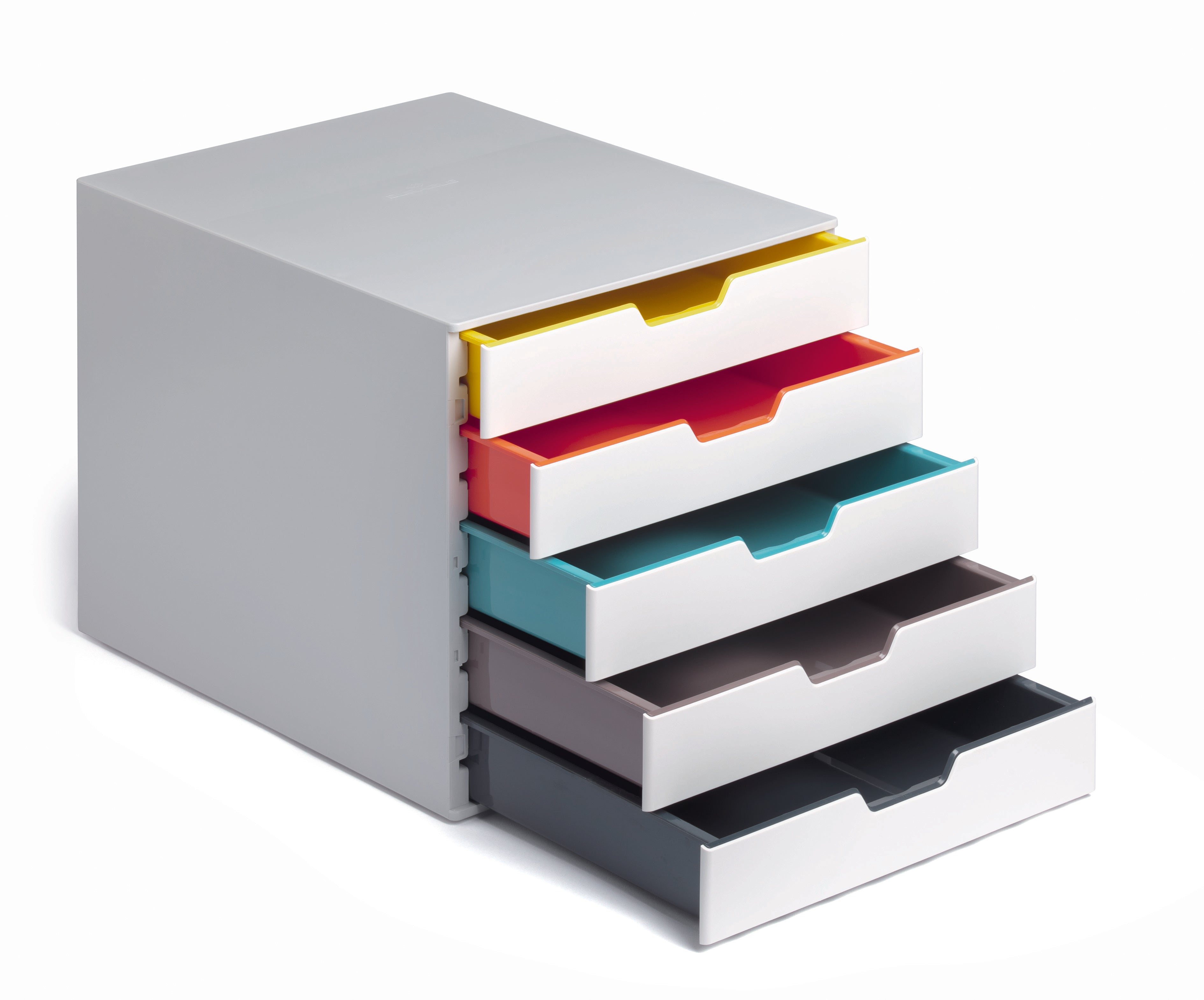 Durable VARICOLOR MIX Desktop Organizer 5 Drawer Color Coded Storage | Letter Size