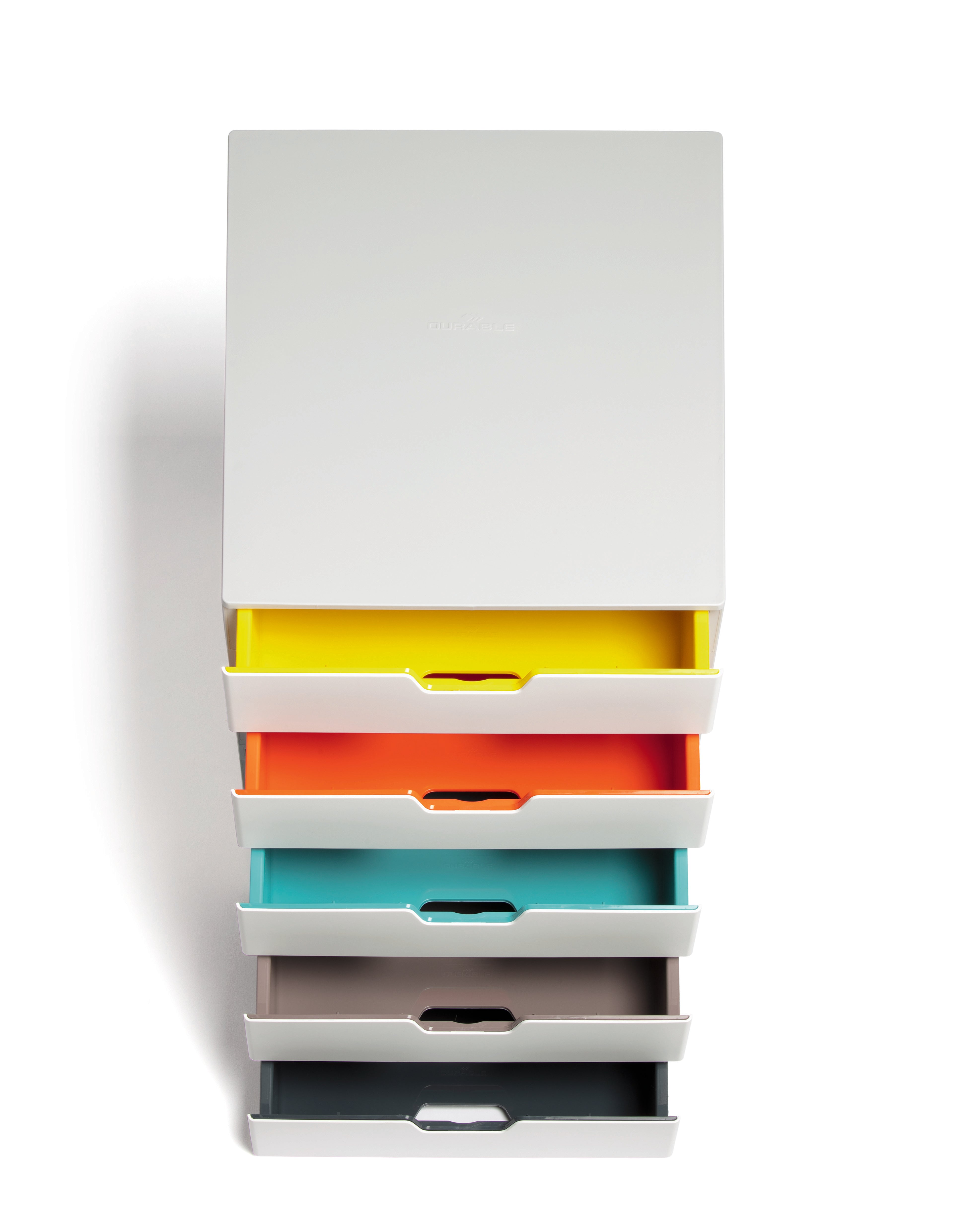 Durable VARICOLOR MIX Desktop Organizer 5 Drawer Color Coded Storage | Letter Size