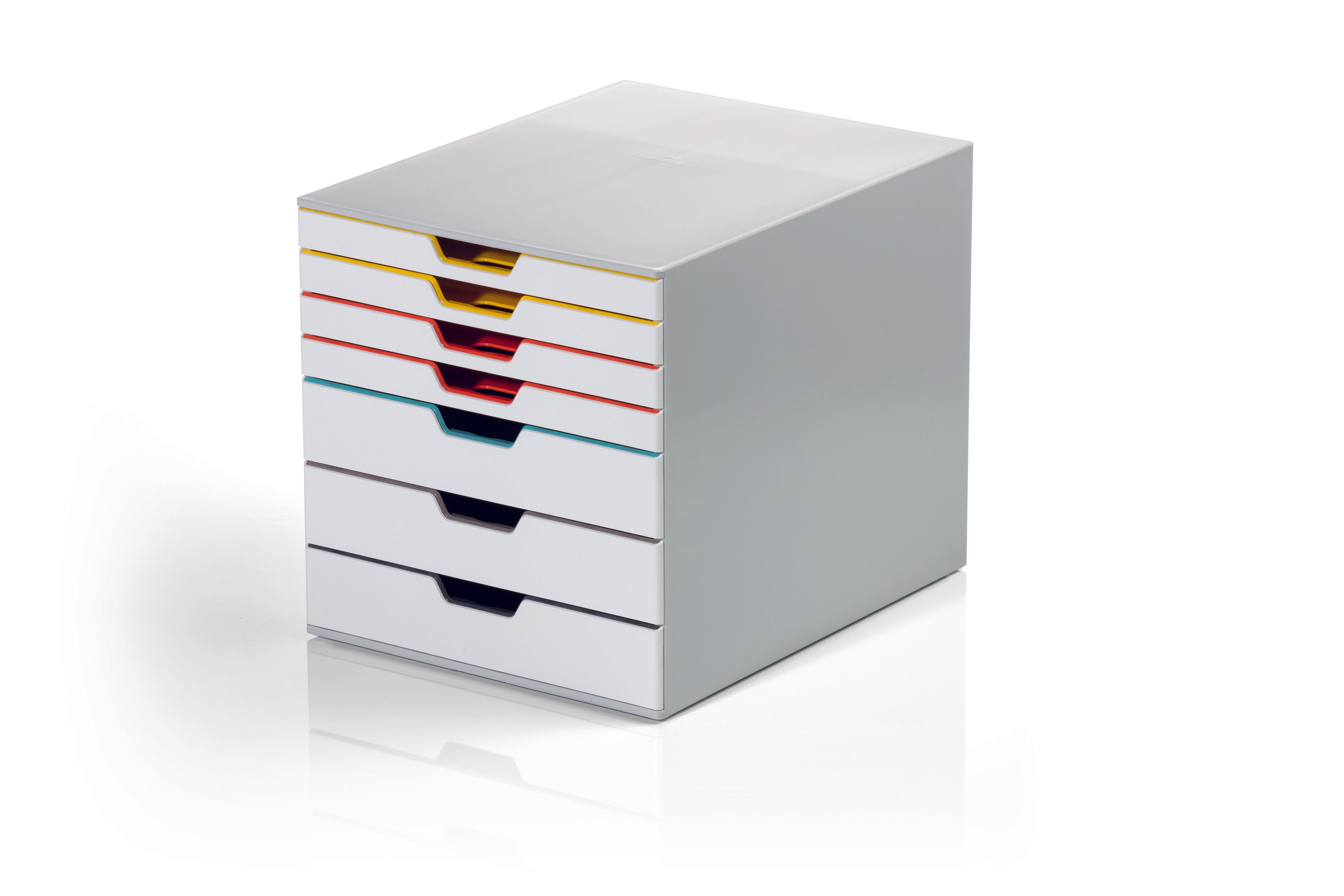 Durable VARICOLOR MIX Desktop Organizer 7 Drawer Color Coded Storage | Letter Size