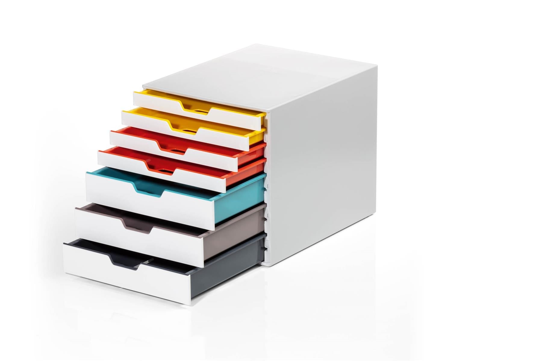 Durable VARICOLOR MIX Desktop Organizer 7 Drawer Color Coded Storage | Letter Size