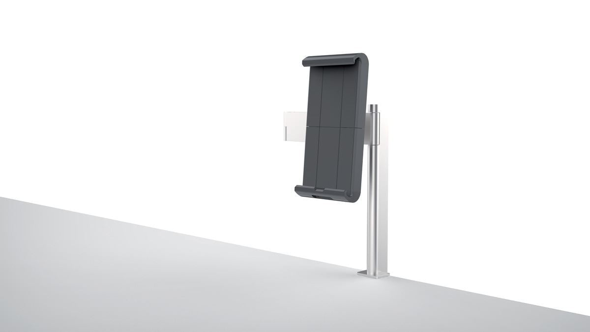 Durable Aluminum Tablet Holder iPad Bed Table Clamp | Lockable & Rotatable