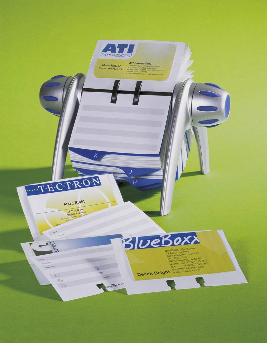 Durable VISIFIX TELINDEX Rotary File Business Card Pockets | 40 Pack