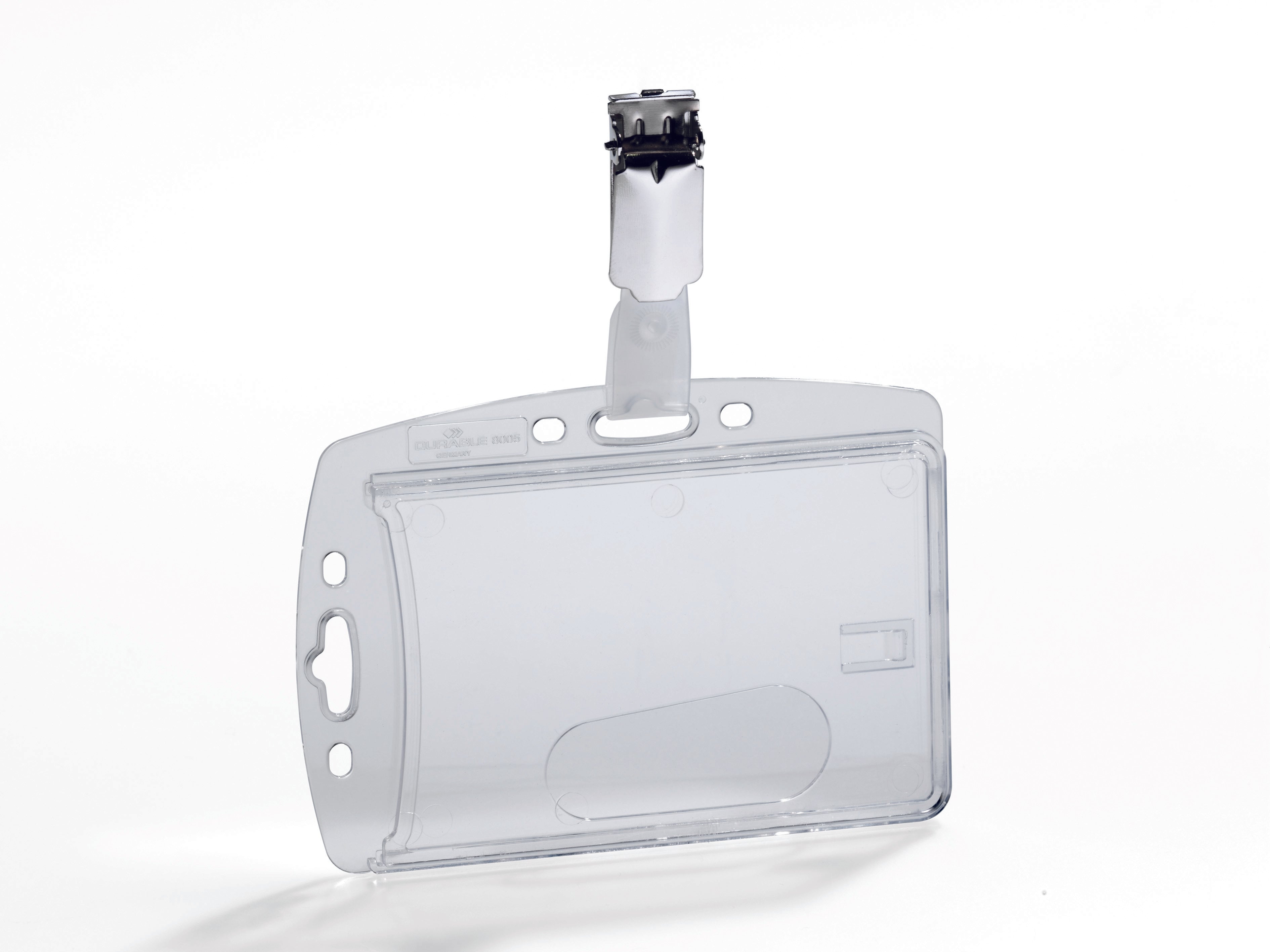 Durable Enclosed Card Security Pass ID Badge Holders with Clip | 25 Pack | Clear