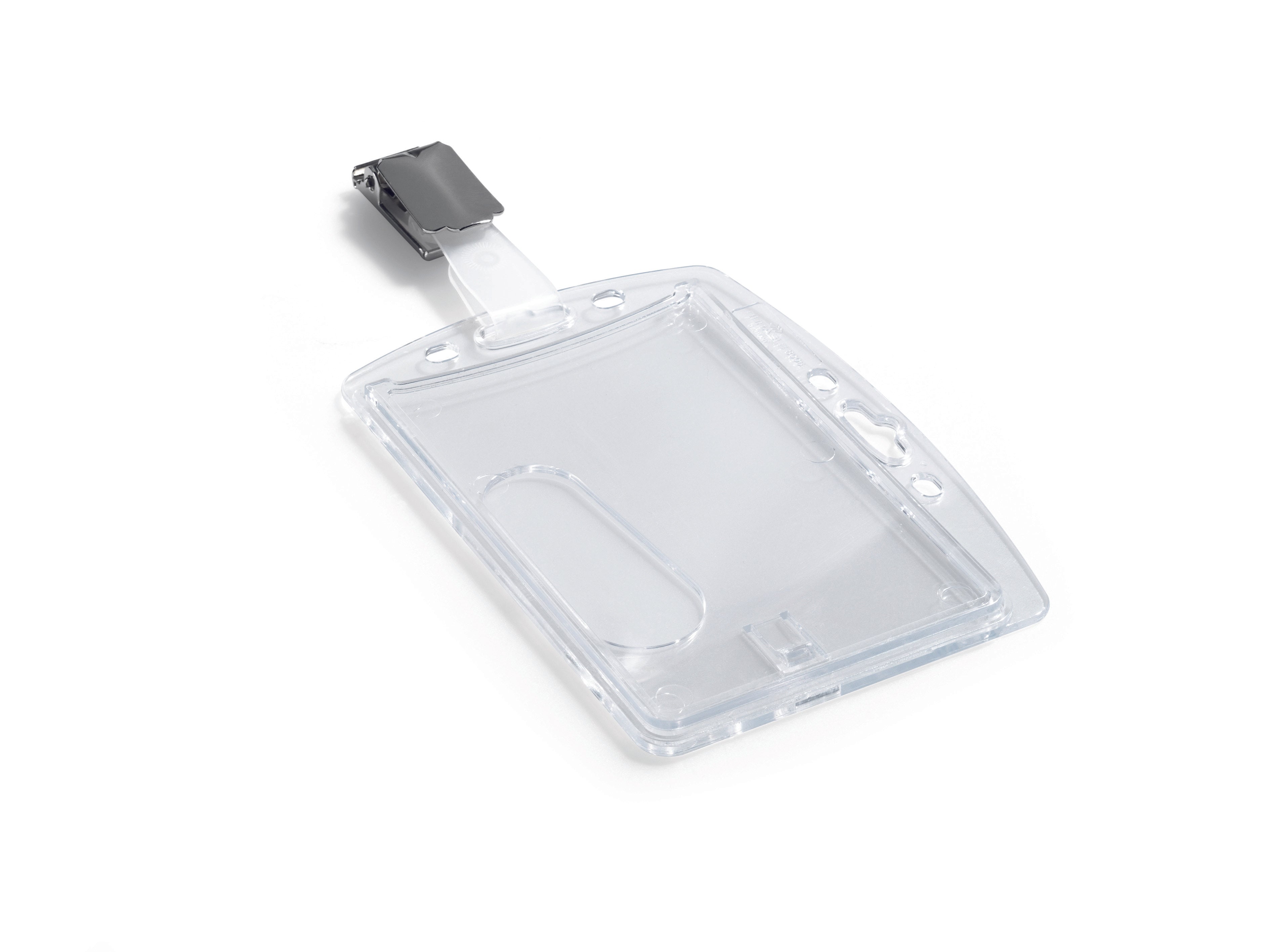 Durable Enclosed Card Security Pass ID Badge Holders with Clip | 25 Pack | Clear