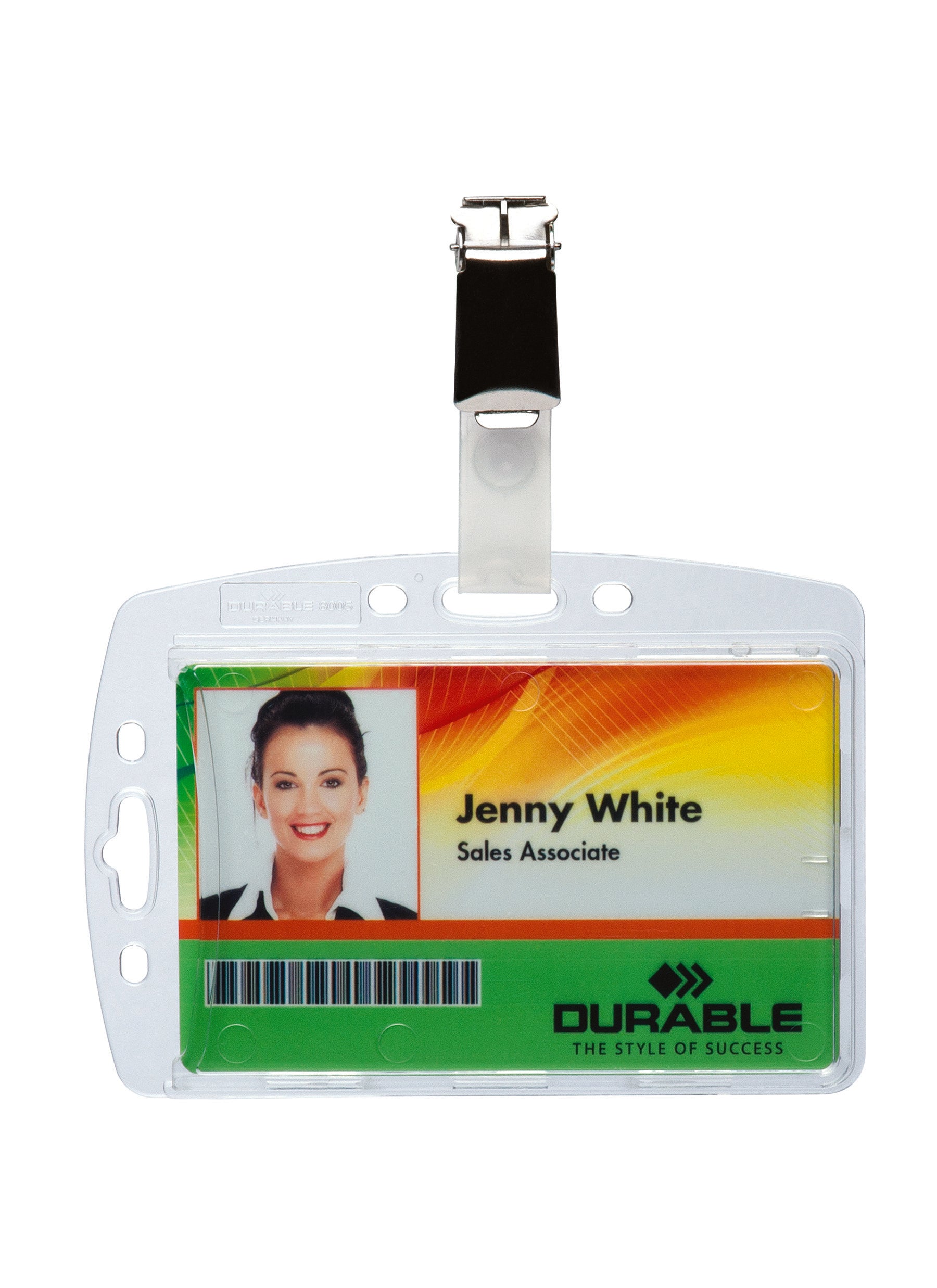Durable Enclosed Card Security Pass ID Badge Holders with Clip | 25 Pack | Clear