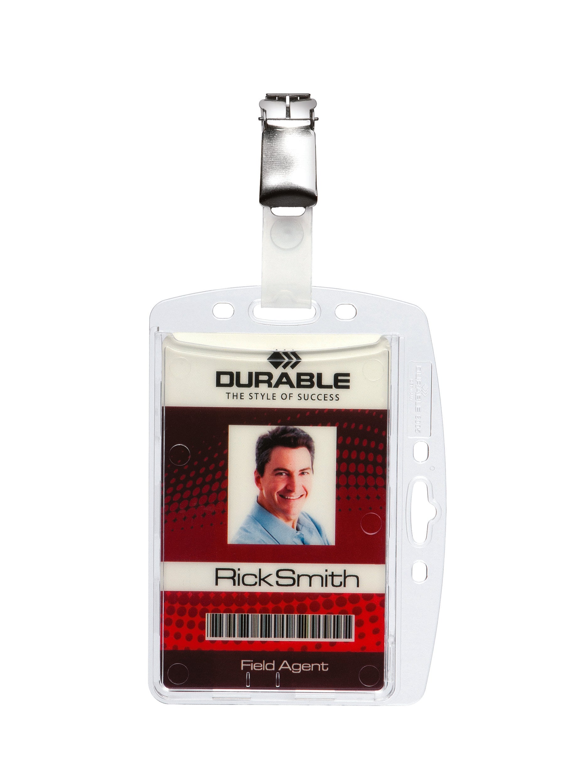 Durable Enclosed Card Security Pass ID Badge Holders with Clip | 25 Pack | Clear