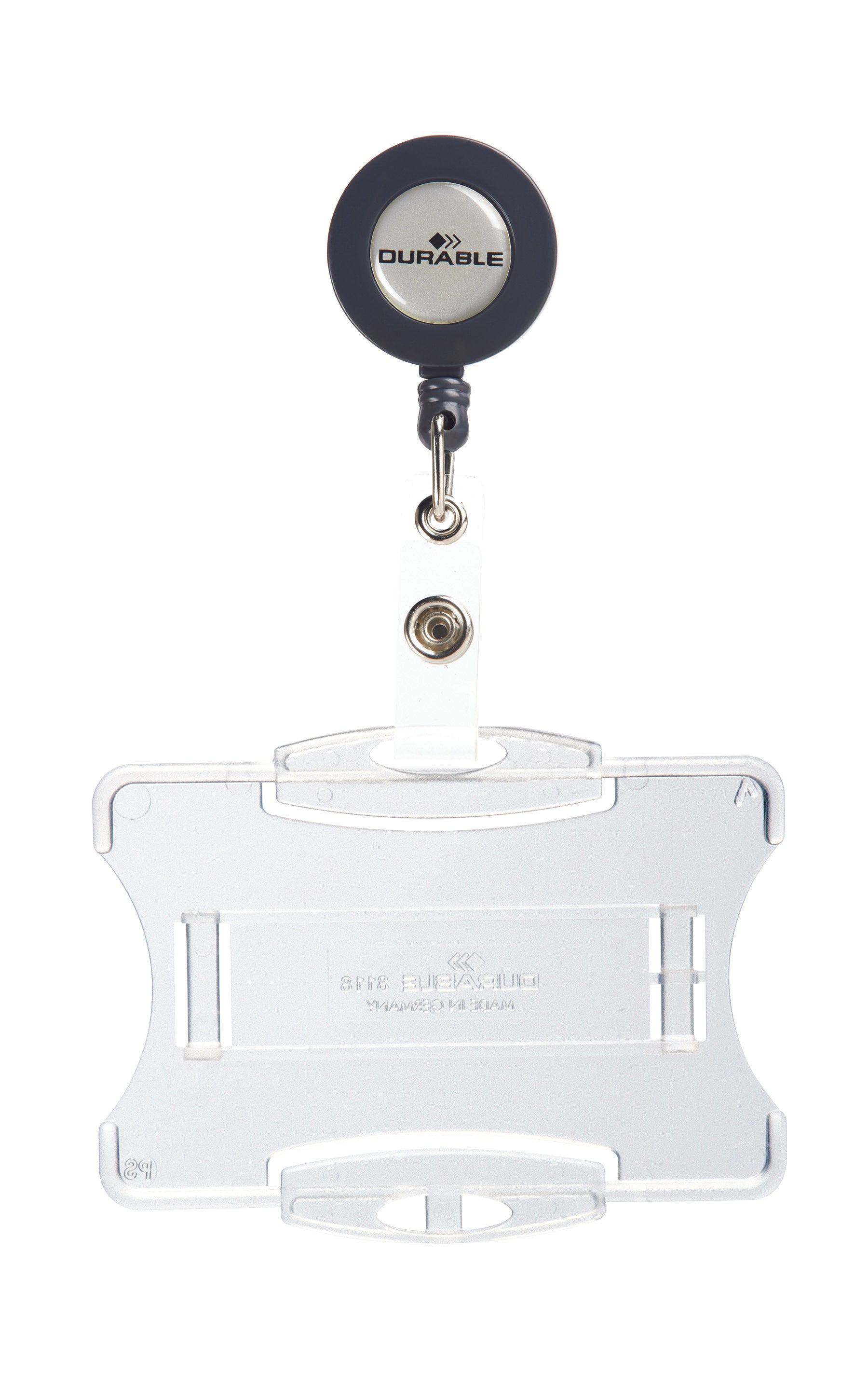 Durable Acrylic Security Pass ID Card Holders with Badge Reel | 10 Pack | Clear