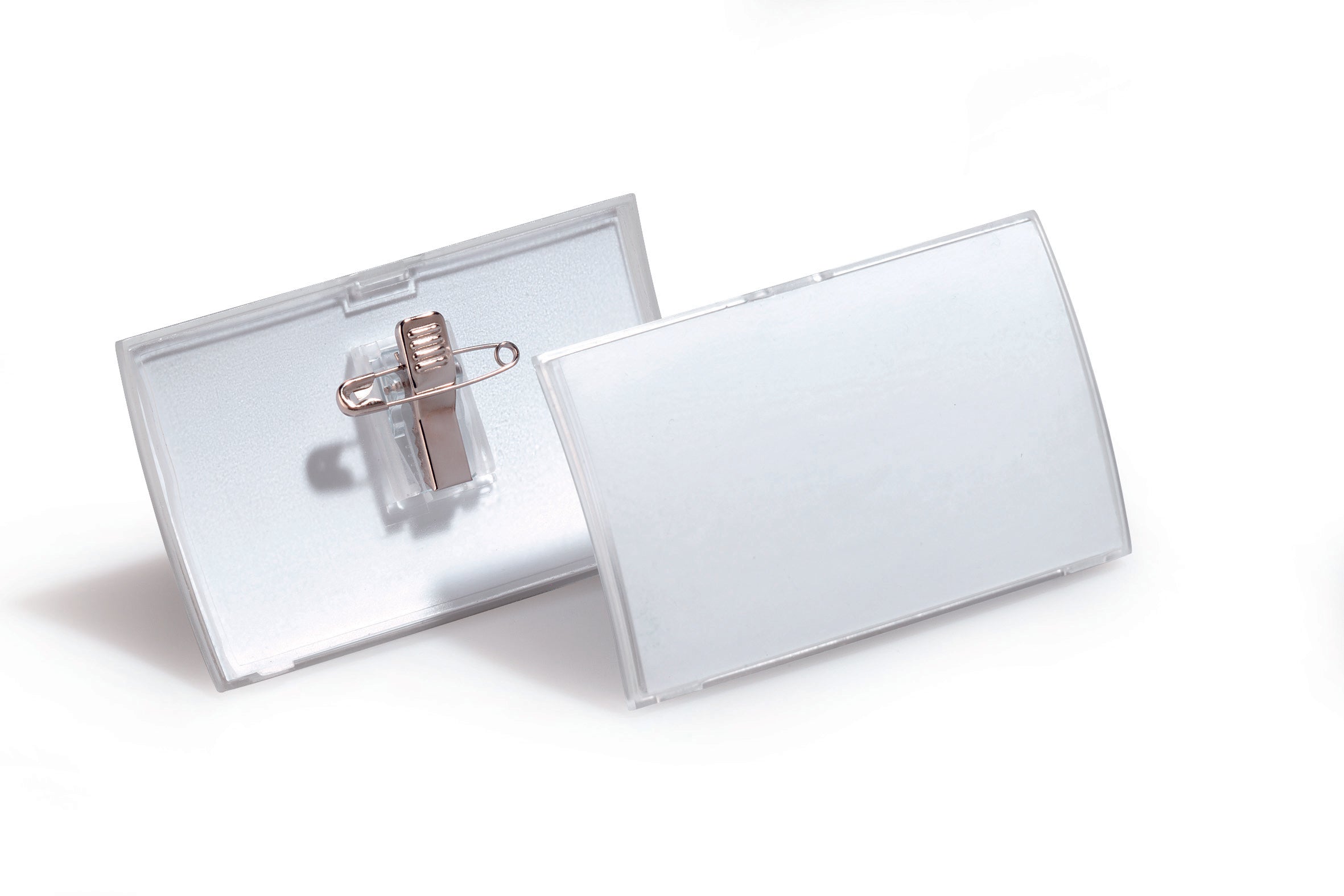 Durable CLICK FOLD Convex Clip & Pin Name Tag Badge Holder | 25 Pack | 2.25" x 3.5" Inches