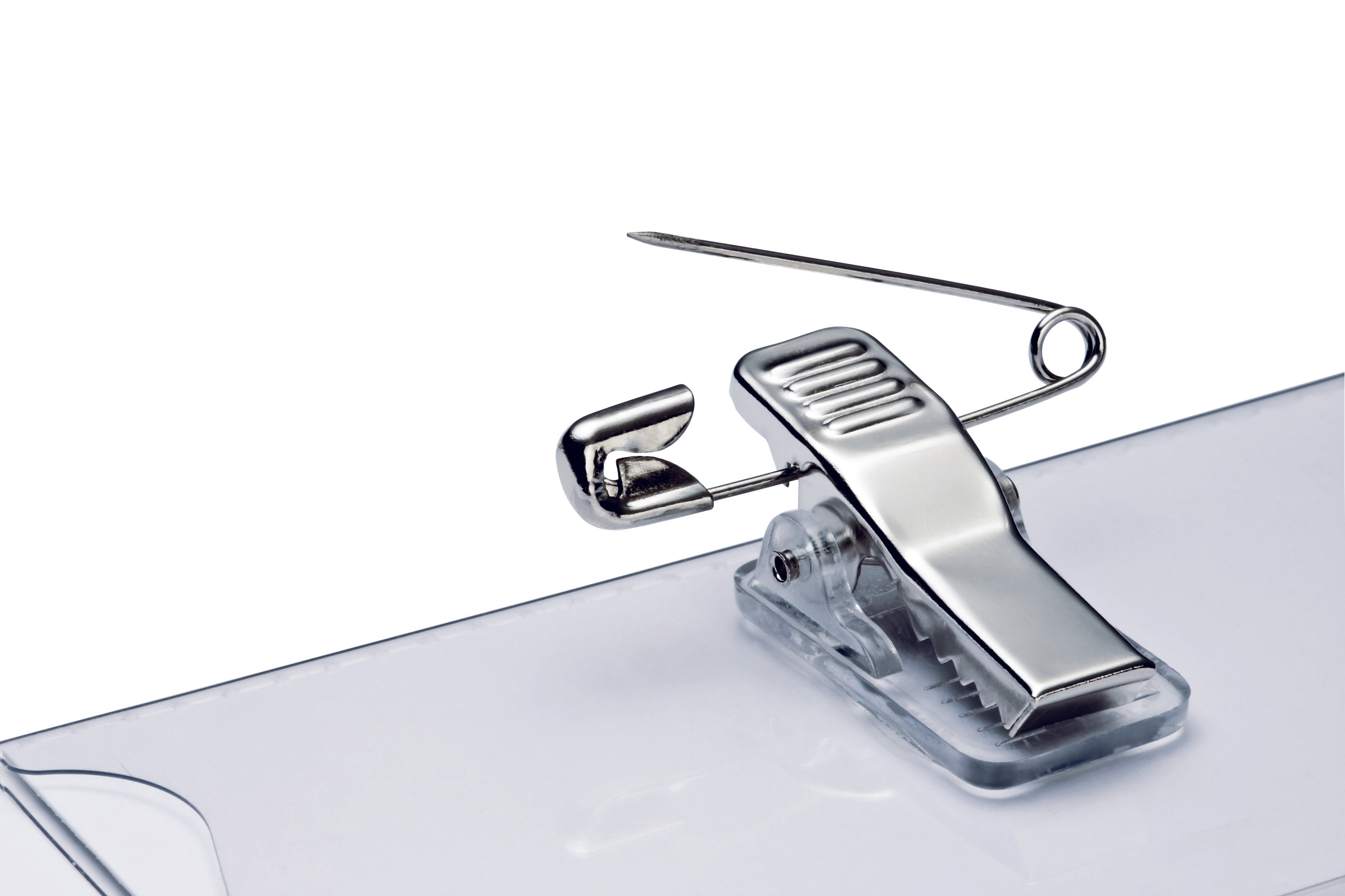 Durable CLICK FOLD Convex Clip & Pin Name Tag Badge Holder | 25 Pack | 2.25" x 3.5" Inches