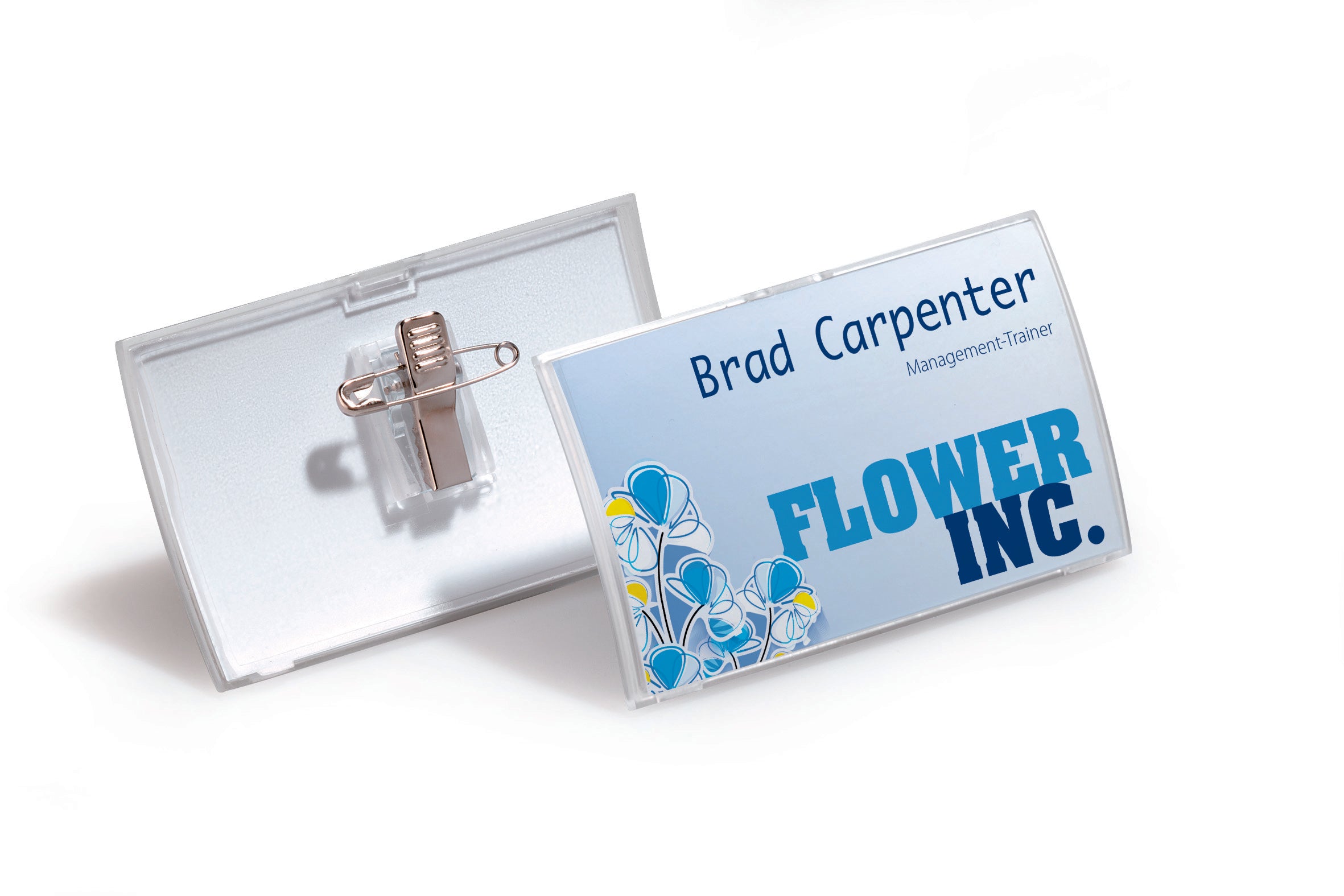 Durable CLICK FOLD Convex Clip & Pin Name Tag Badge Holder | 25 Pack | 2.25" x 3.5" Inches