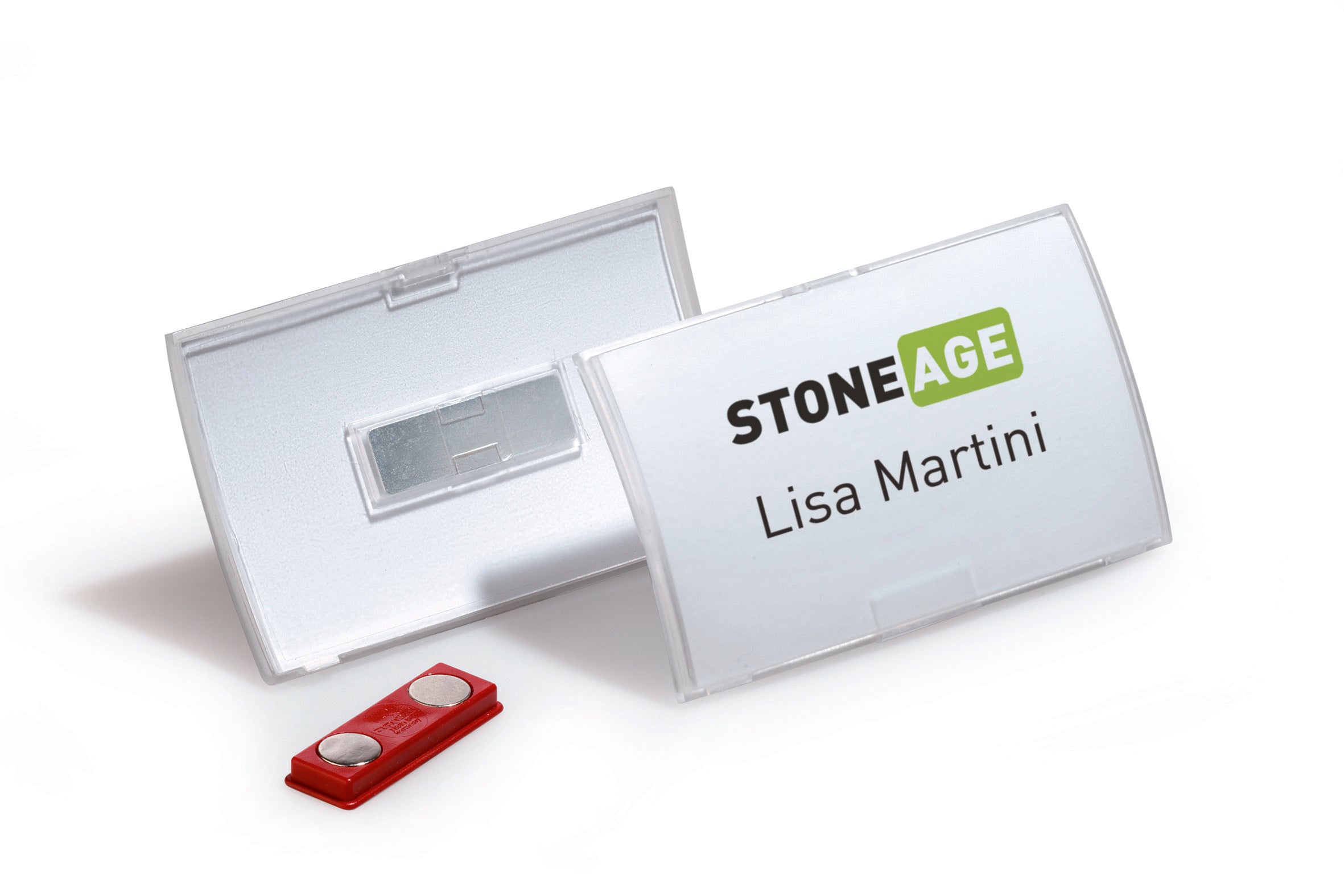 Durable CLICK FOLD Magnet Name Tag Badge Holders & Inserts | 10 Pack | 2.25" x 3.5" Inches