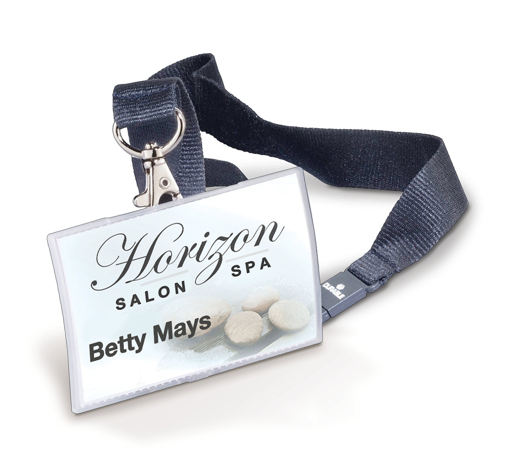 Durable CLICK FOLD Safety-Clip Lanyard Name Badge ID Holders | 10 Pack | 2.25" x 3.5" Inches