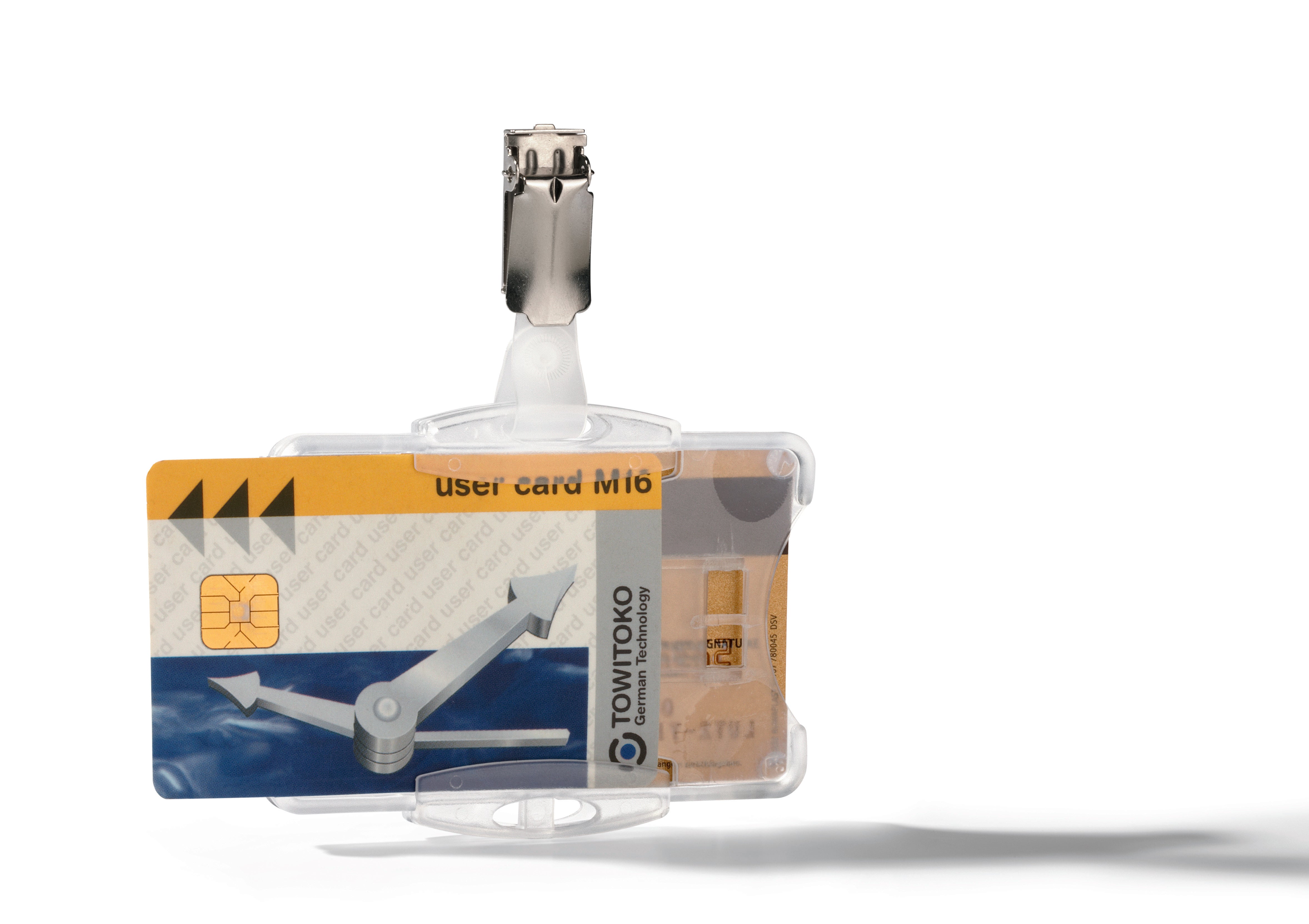 Durable DUO 2 Card Security Pass ID Badge Holders with Clip | 25 Pack | Clear