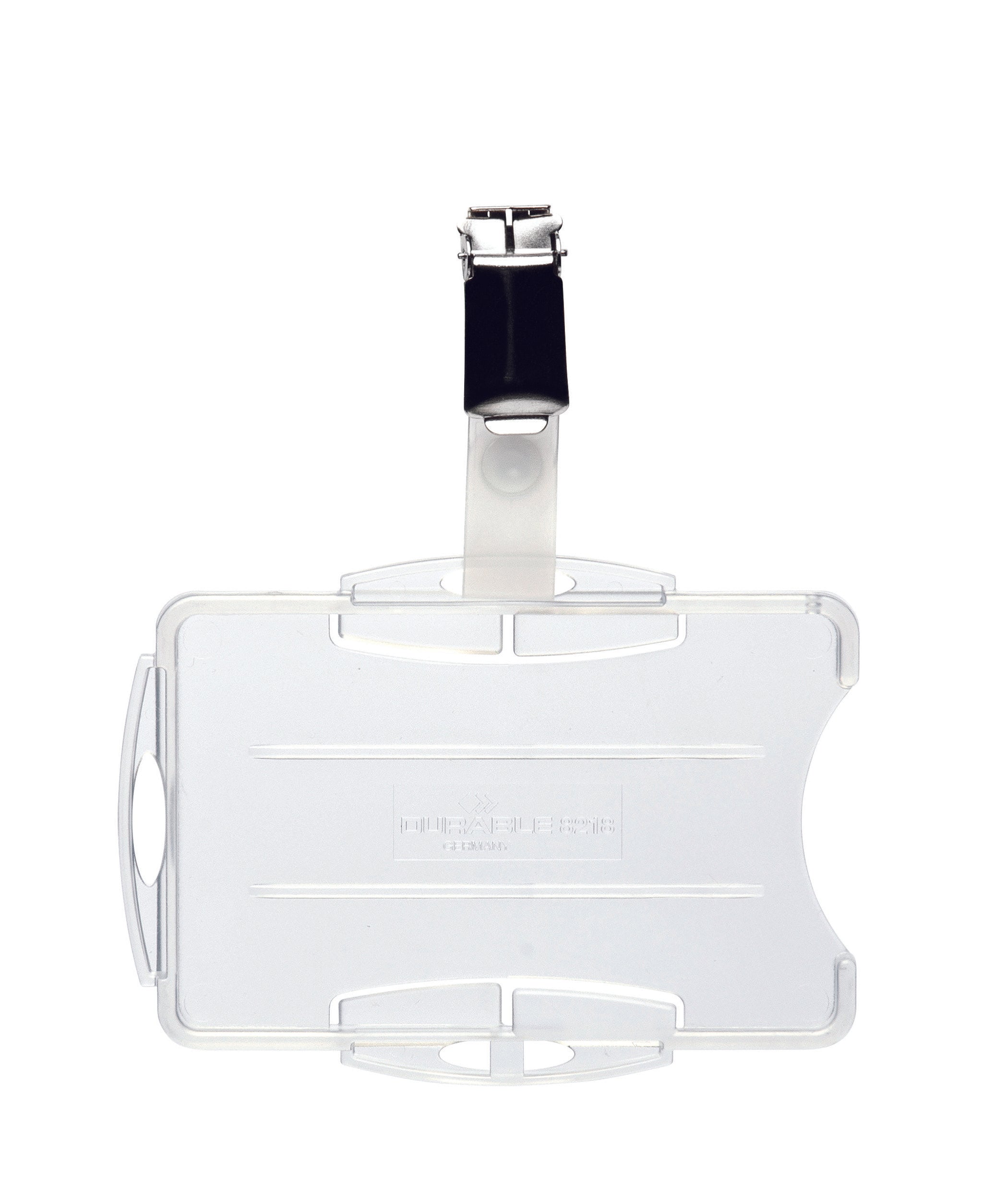 Durable DUO 2 Card Security Pass ID Badge Holders with Clip | 25 Pack | Clear