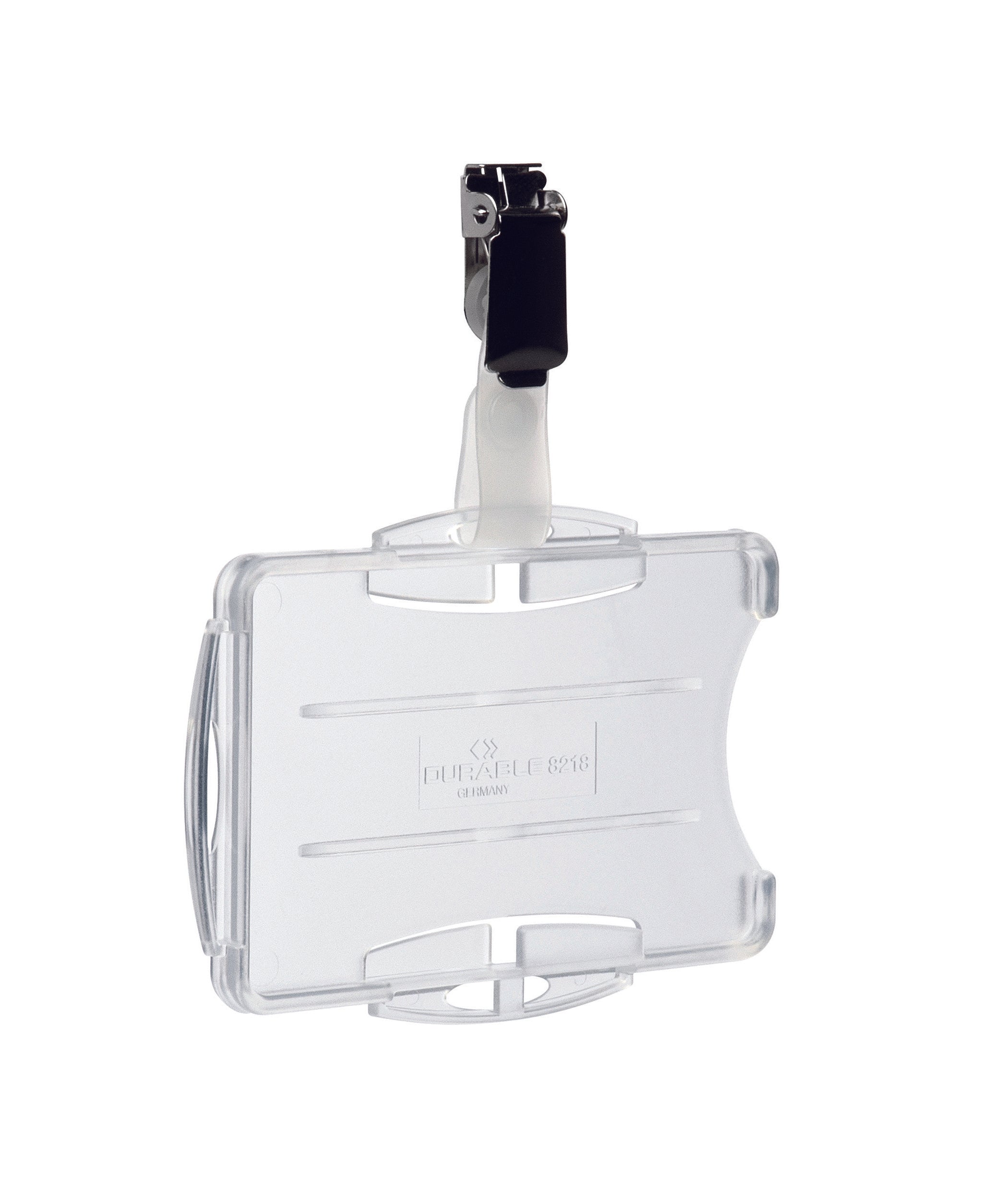 Durable DUO 2 Card Security Pass ID Badge Holders with Clip | 25 Pack | Clear