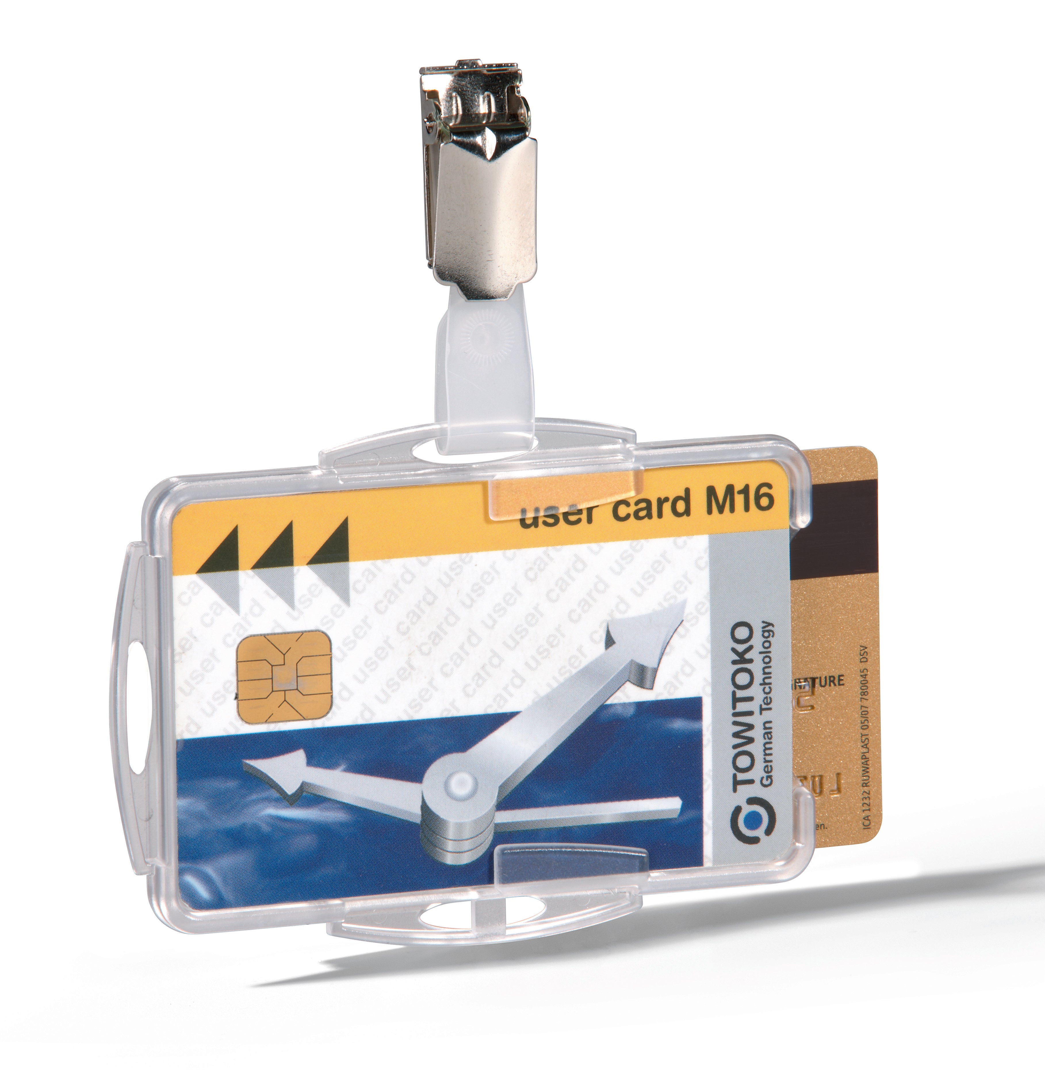 Durable DUO 2 Card Security Pass ID Badge Holders with Clip | 25 Pack | Clear