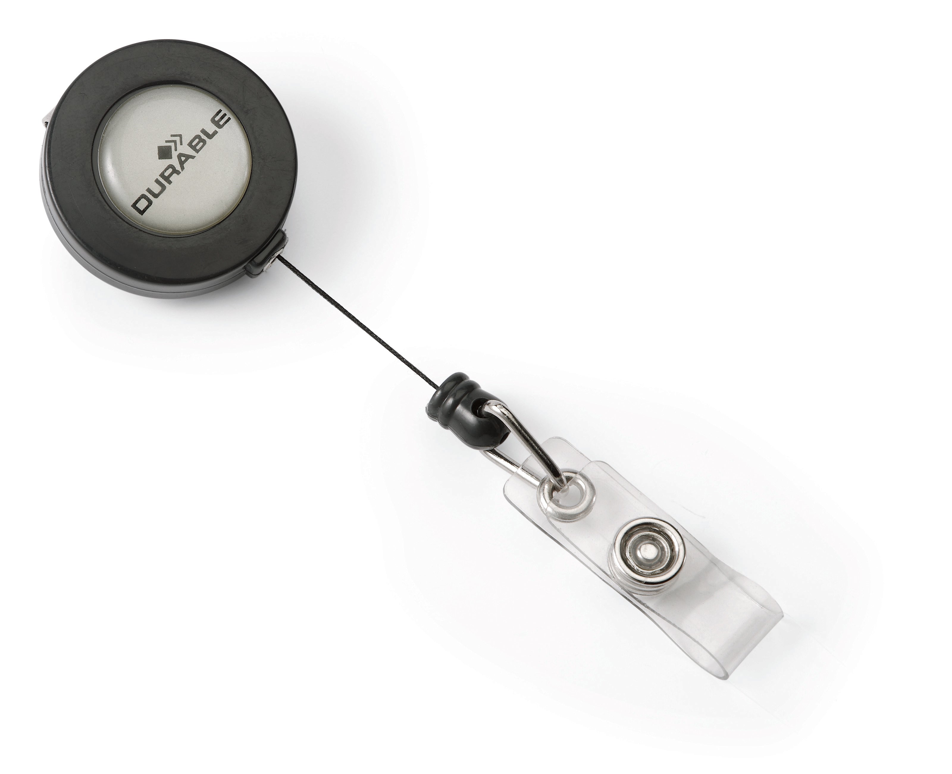 Durable Enclosed 2 Card Badge Reel Security Pass ID Holders | 10 Pack | Clear