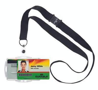 Durable Dual Open-Style ID Card Holder with Lanyard | 10 Box