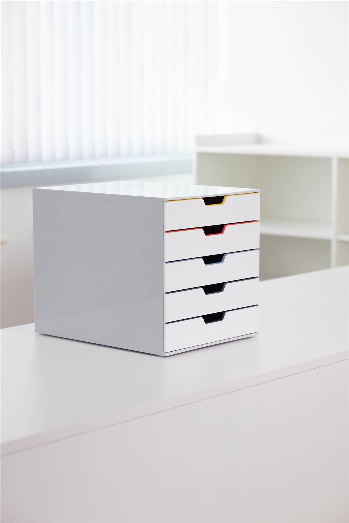 Durable VARICOLOR MIX Desktop Organizer 5 Drawer Color Coded Storage | Letter Size