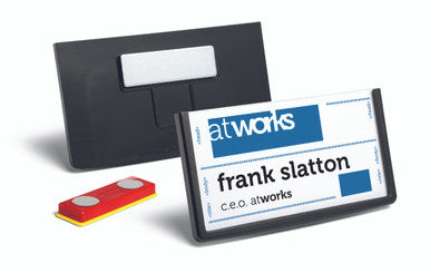 Durable Frame Name Badge Holder with Magnet | Large 2.875" x 1.5" | Black | 25 Box