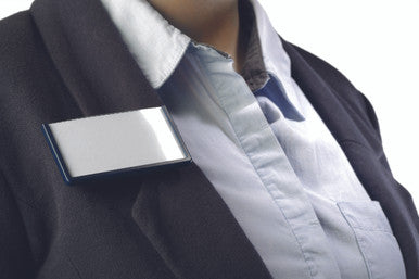 Durable Frame Name Badge Holder with Magnet | Large 2.875" x 1.5" | Dark Blue | 25 Box