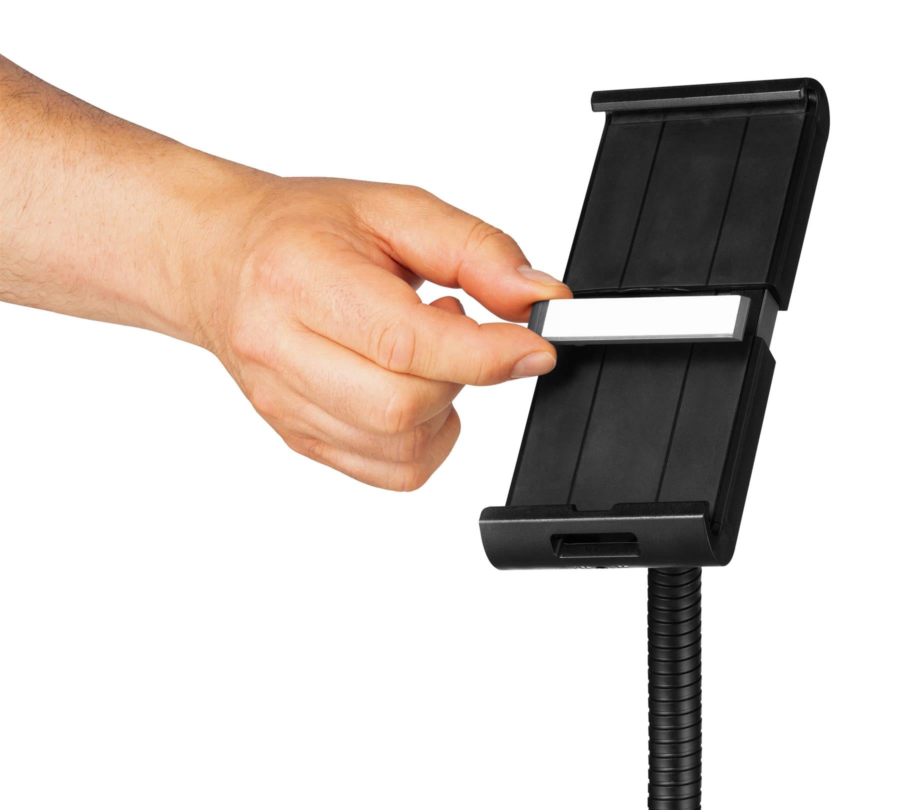 Durable TOUGH Anti-Theft Lock Goose Neck Tablet Holder Floor Stand | Black