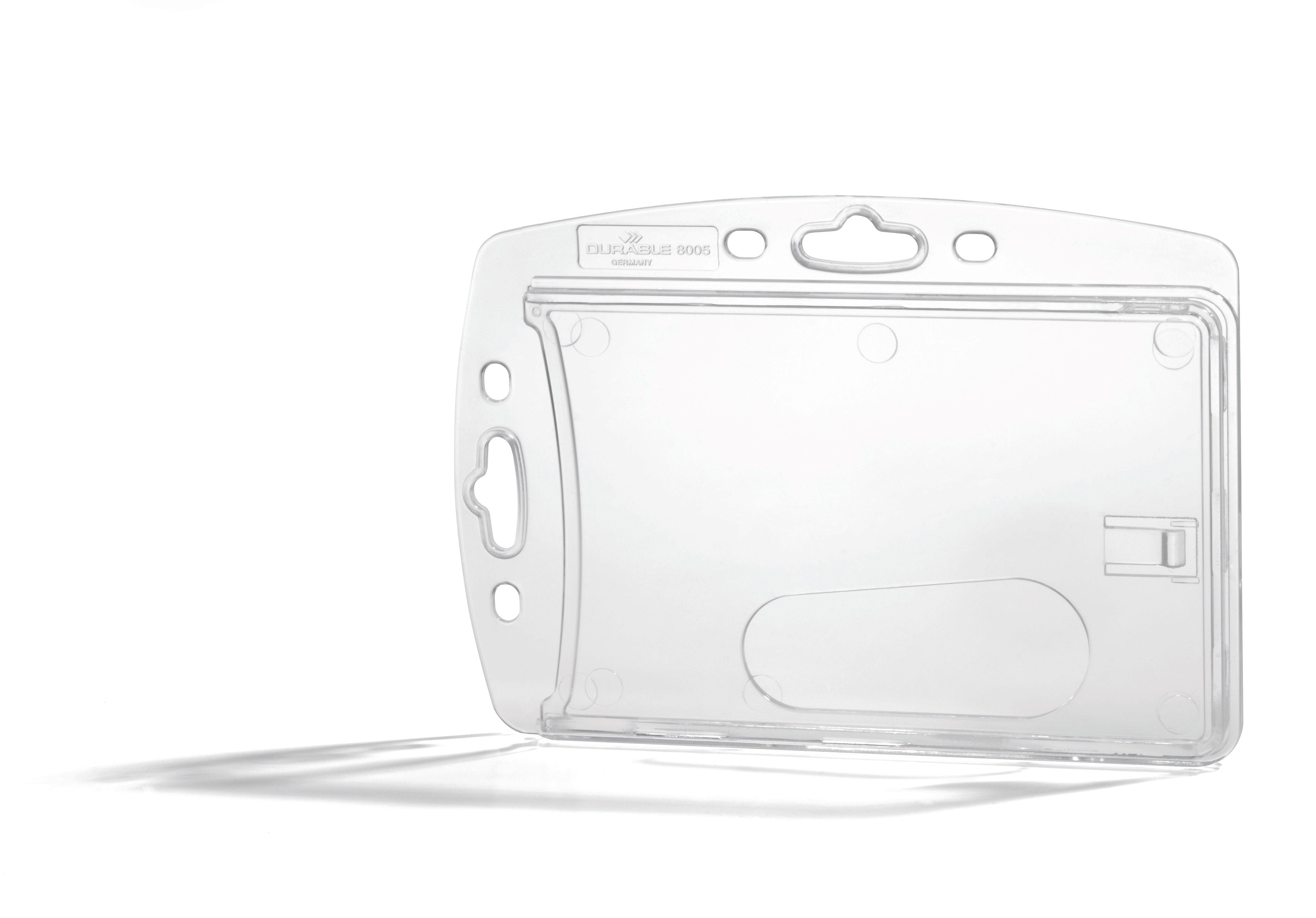 Durable Enclosed Security Pass ID Card Holder for Lanyards | 10 Pack | Clear