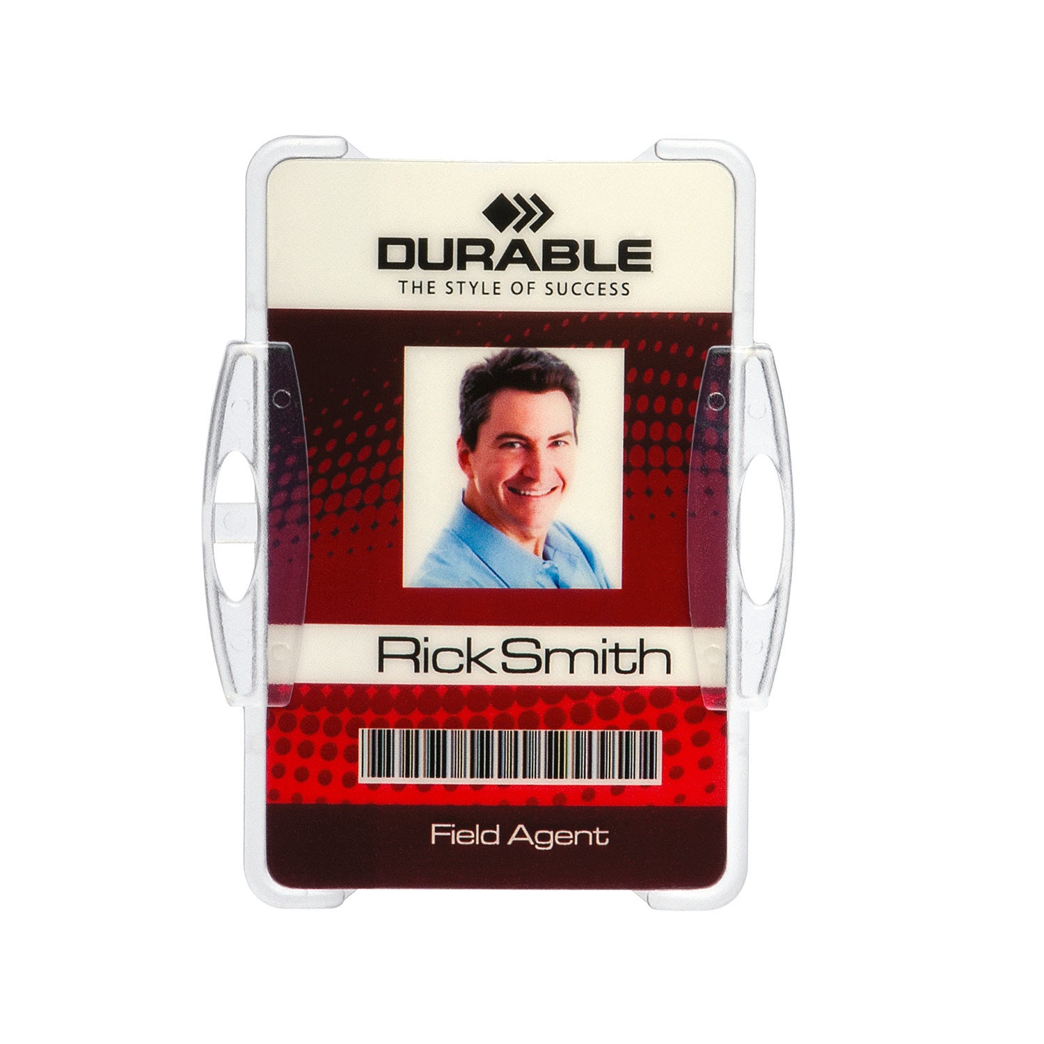 Durable Security Pass Plastic ID Card Holders for Lanyards | 10 Pack | Clear