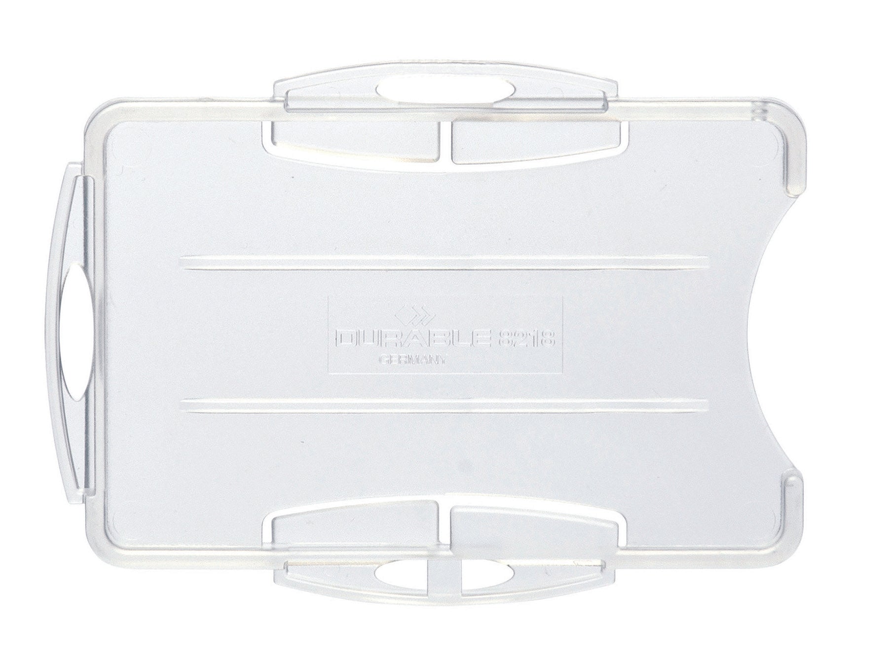 Durable DUO 2 Card Security Pass ID Badge Holders for Lanyards | 10 Pack | Clear