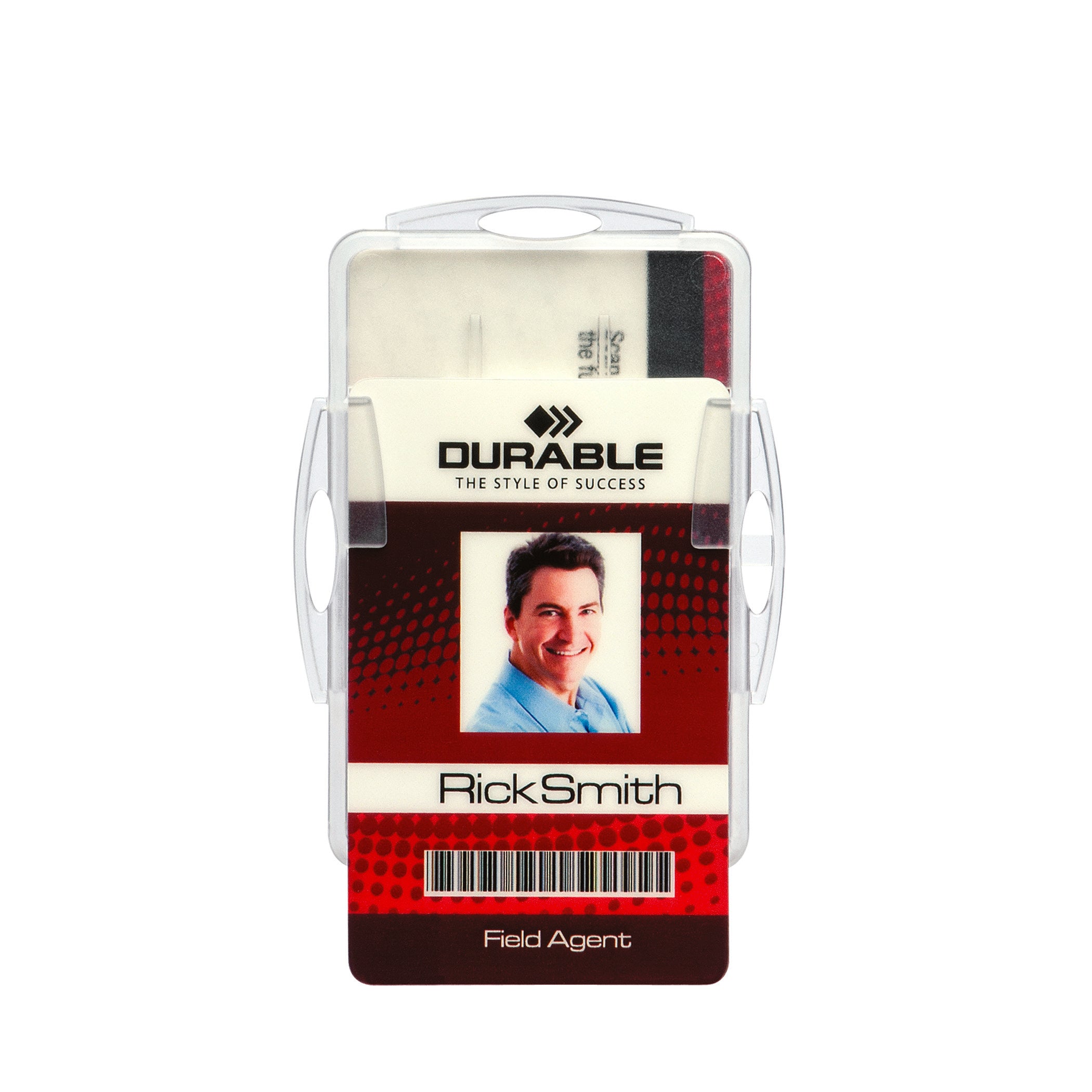 Durable DUO 2 Card Security Pass ID Badge Holders for Lanyards | 10 Pack | Clear