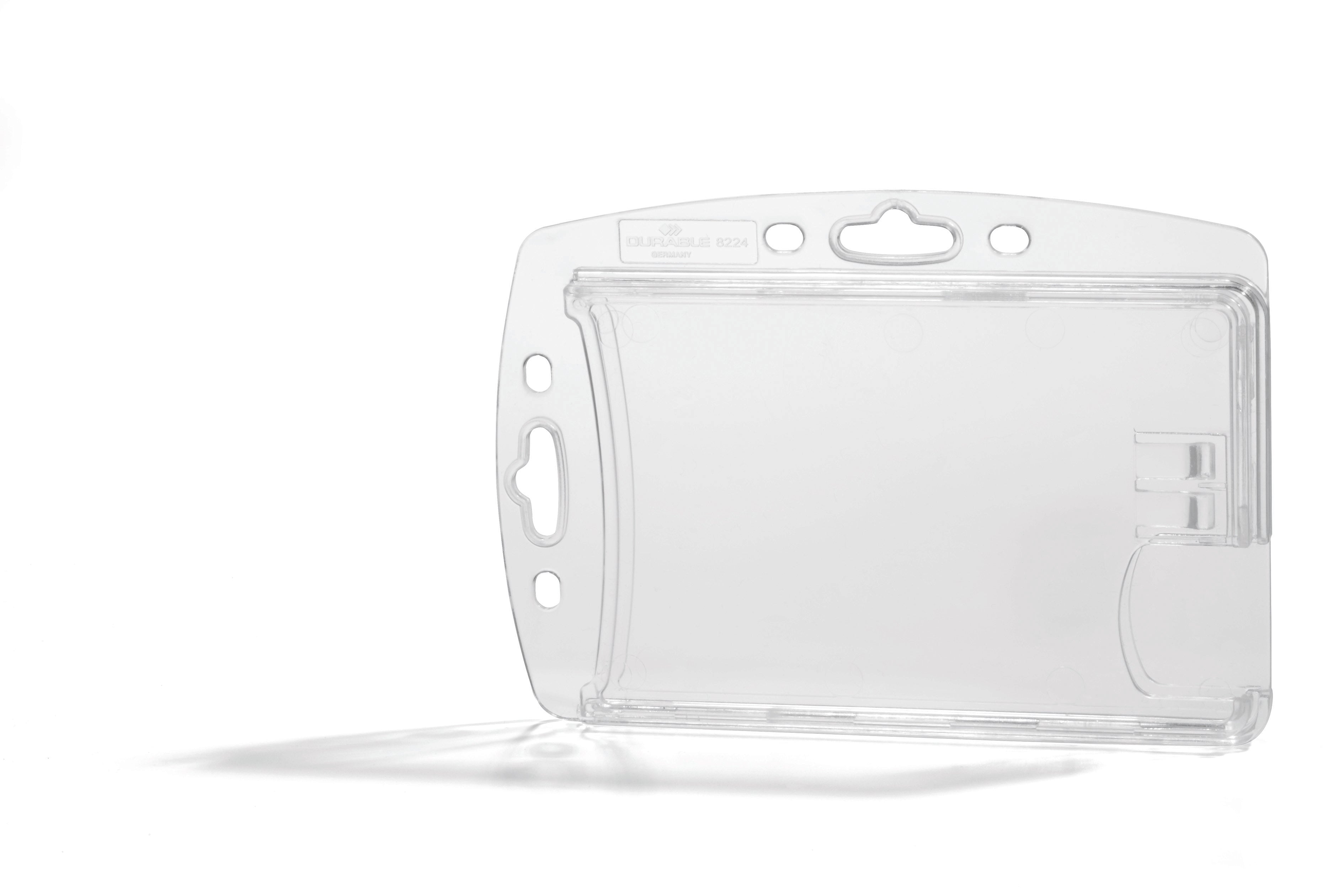 Durable Secure Enclosed 2 Card Security Pass ID Holders | 10 Pack | Clear