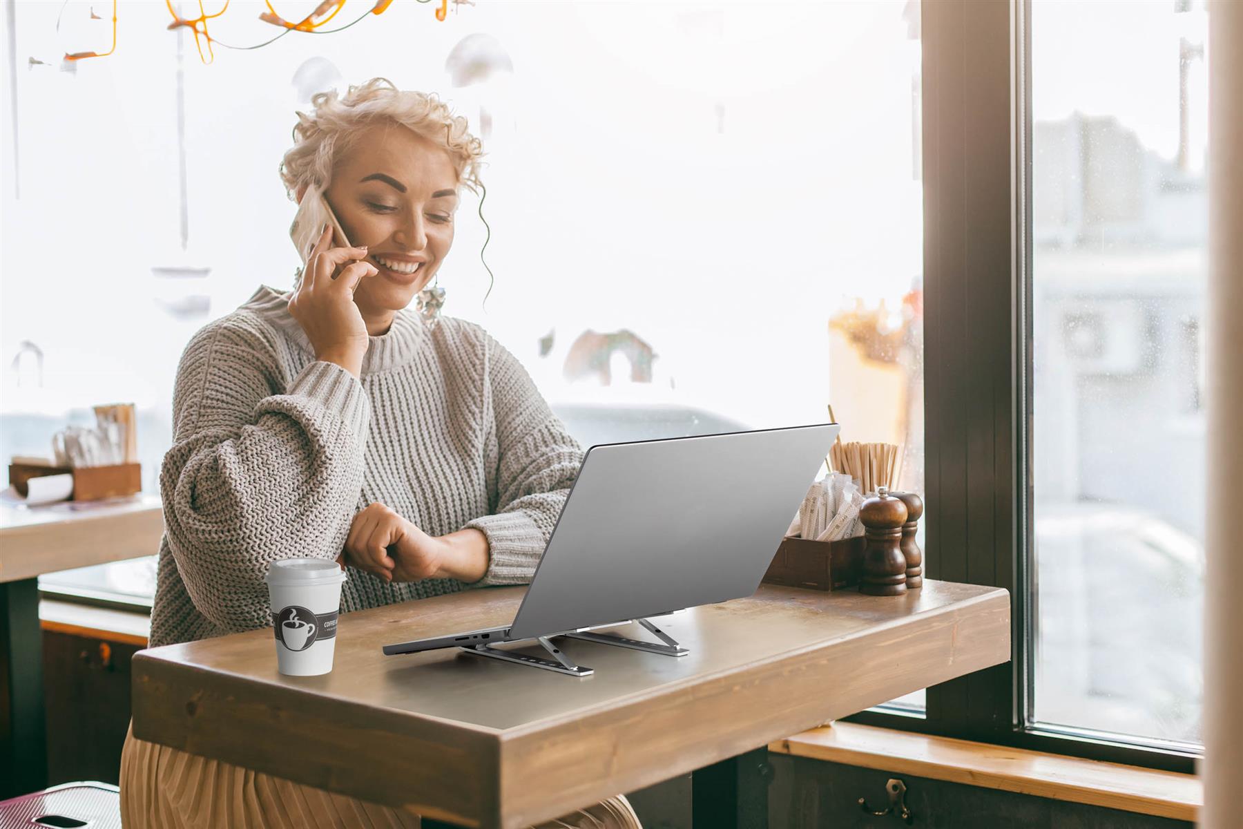 Durable Premium Aluminum Foldable Laptop Stand Rise | Contemporary and Portable