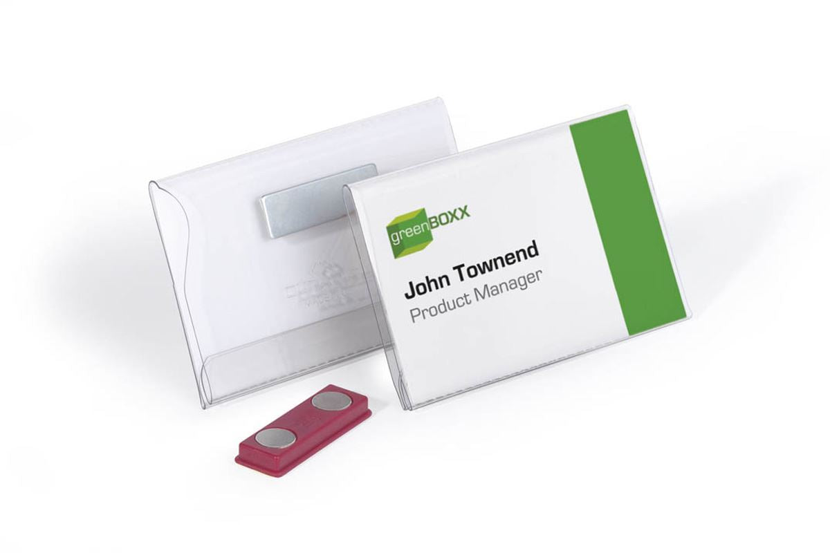 Durable Conference Magnet Name Tag Badge Holders & Inserts | 25 Pack | 2.13 x 3.54"