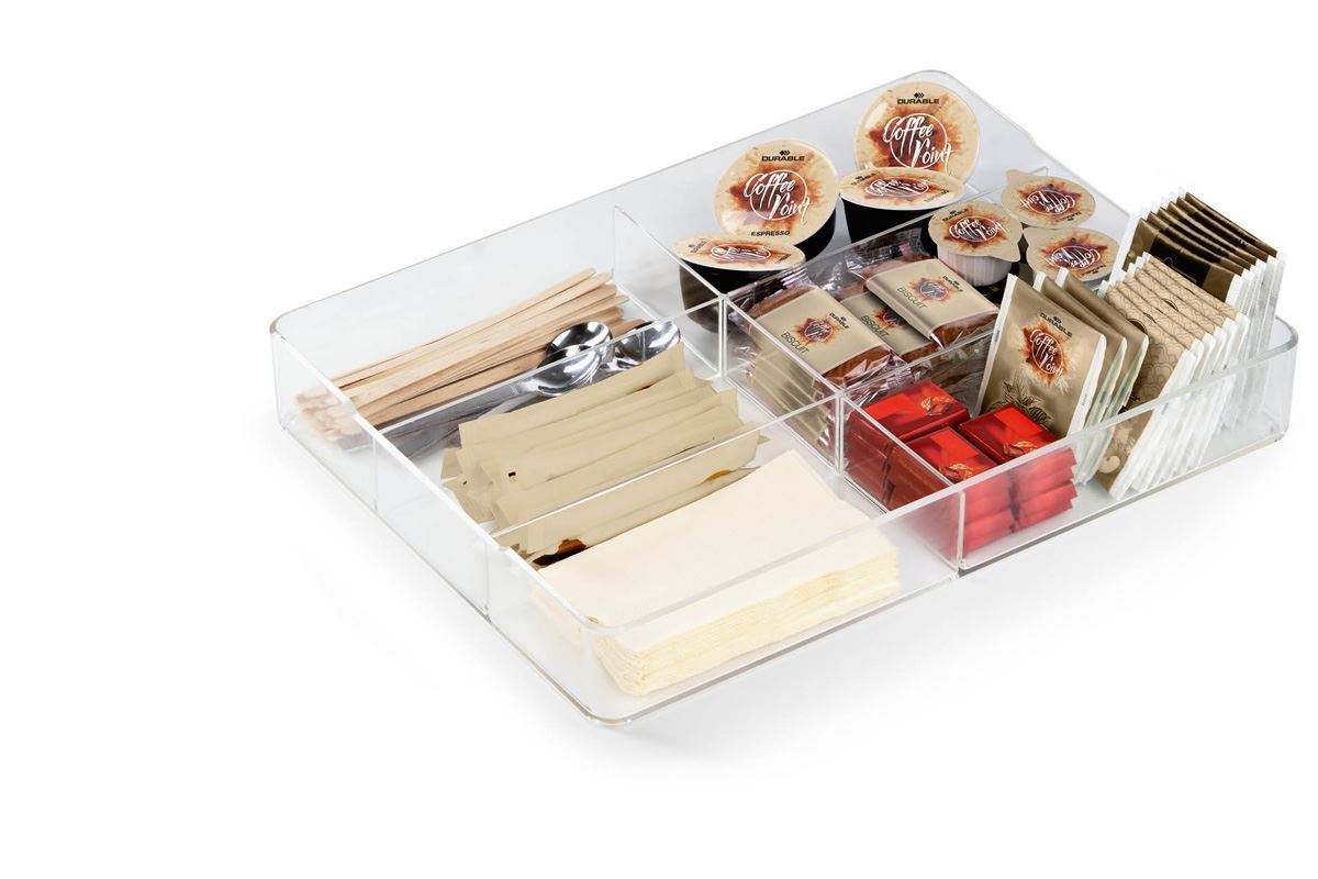 Durable Acrylic Food-Safe Plastic Draw Organizer Storage Divider | Crystal Clear