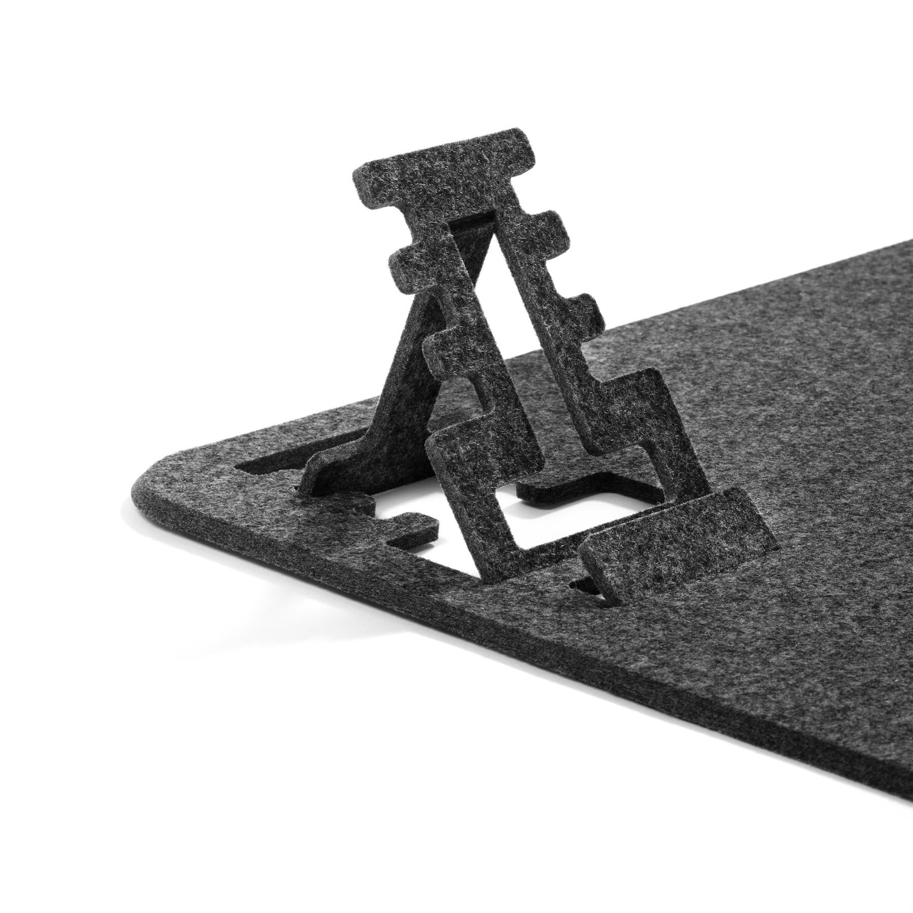 Durable EFFECT Premium Soft Felt Desk Mat with Fold Out Phone Holder | 27.5" x 13" Inches
