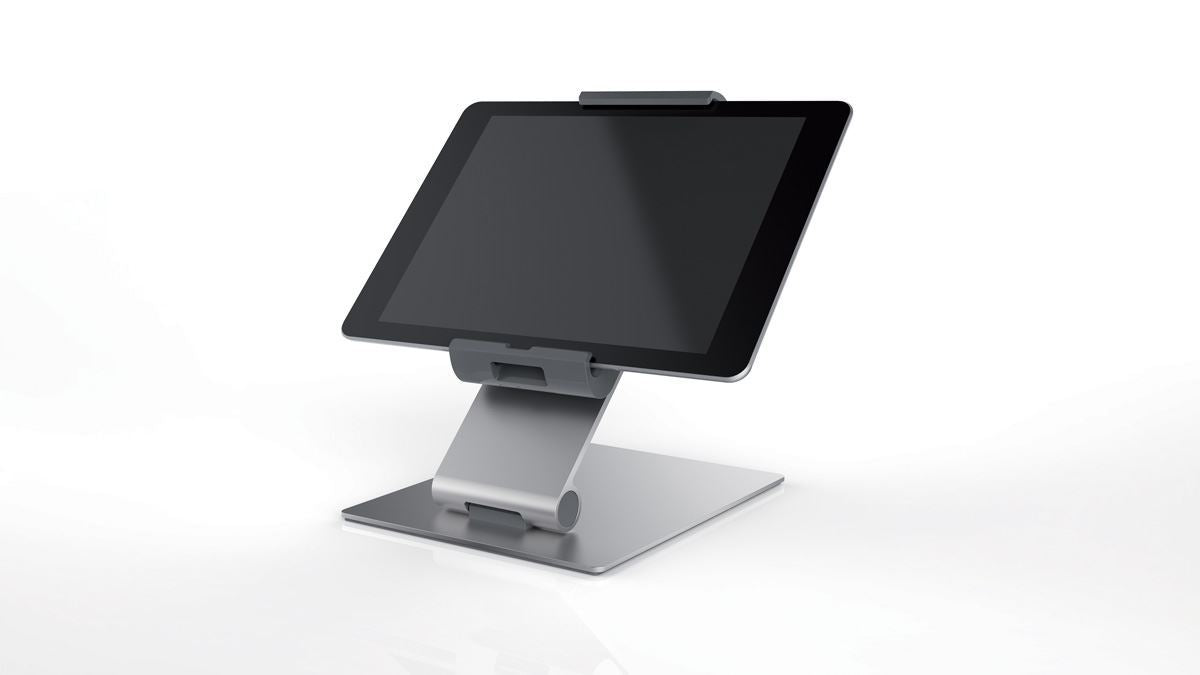 Durable Aluminum Foldable Tablet Holder iPad Desk Stand | Lockable & Rotatable
