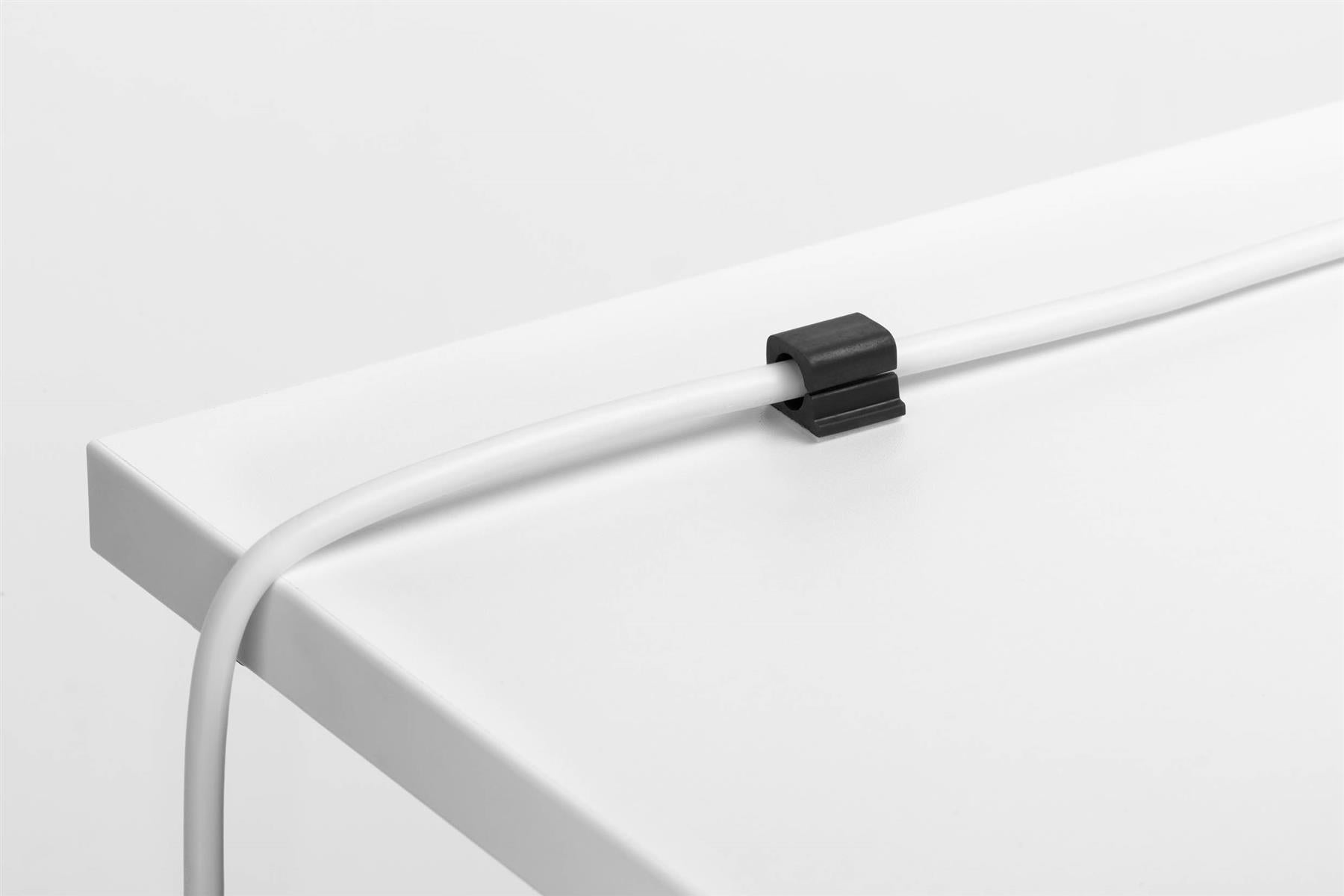 Durable CAVOLINE PRO Cable Management Desk Tidy Clips | 6 Pack | Gray