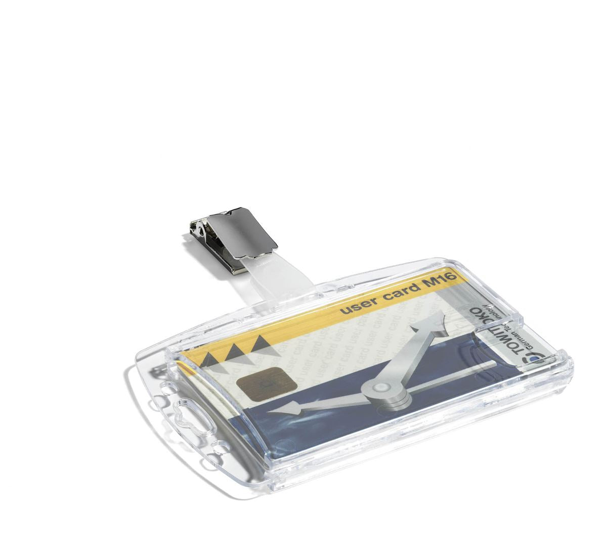 Durable Enclosed DUO 2 Card Clip Security Pass ID Badge Holder | 25 Pack | Clear