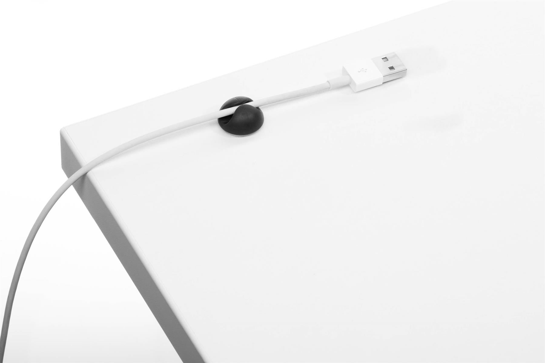 Durable CAVOLINE Cable Management Desk Tidy Clips | 6 Pack | Graphite