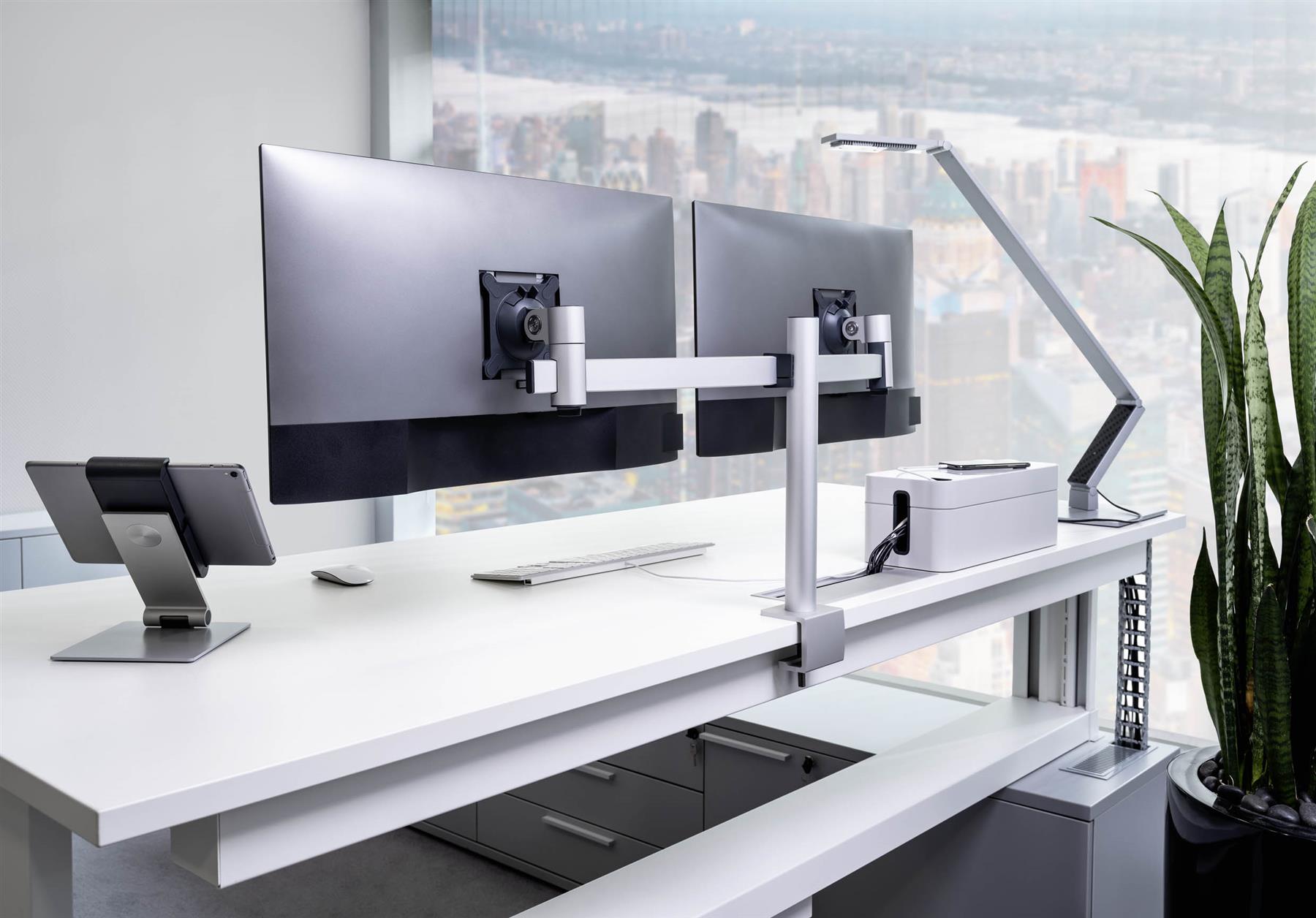 Durable Monitor Mount PRO for 2 Screens | Desk Clamp Attachment