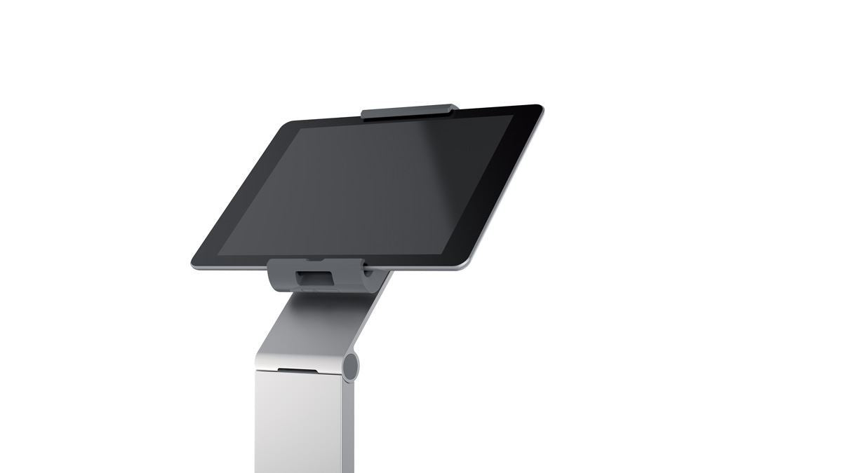 Durable Aluminum Tablet Holder iPad Floor Exhibition Stand | Rotates & Locks