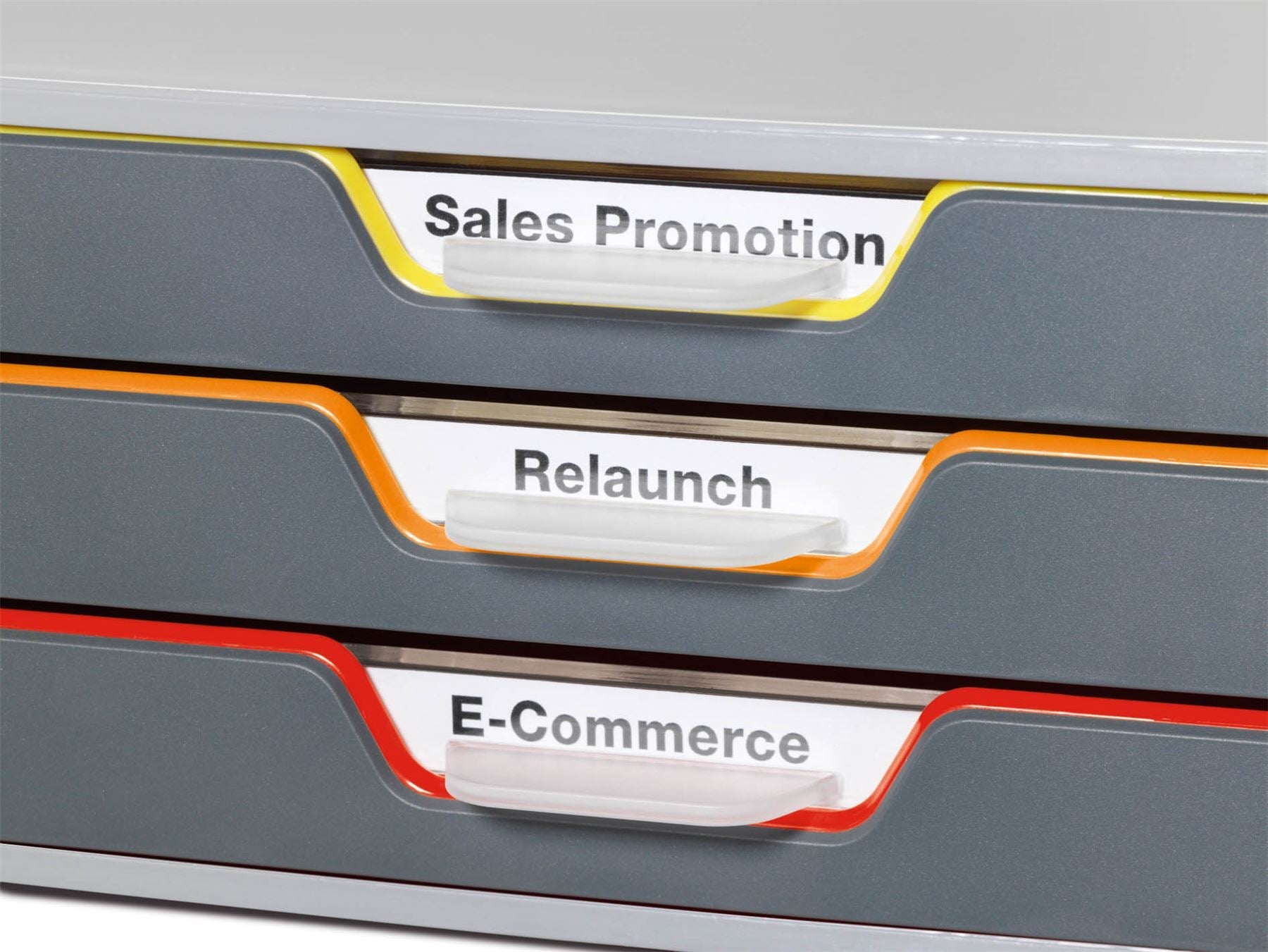 Durable VARICOLOR Desktop Organizer 3 Drawer Color Coded Modular Storage | Letter Size