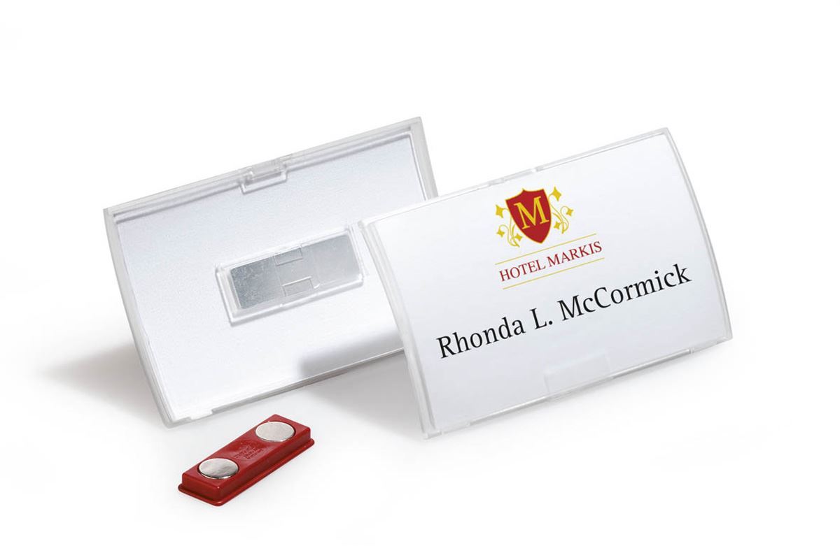 Durable CLICK FOLD Magnet Name Tag Badge Holders & Inserts | 10 Pack | 2.25" x 3.5" Inches